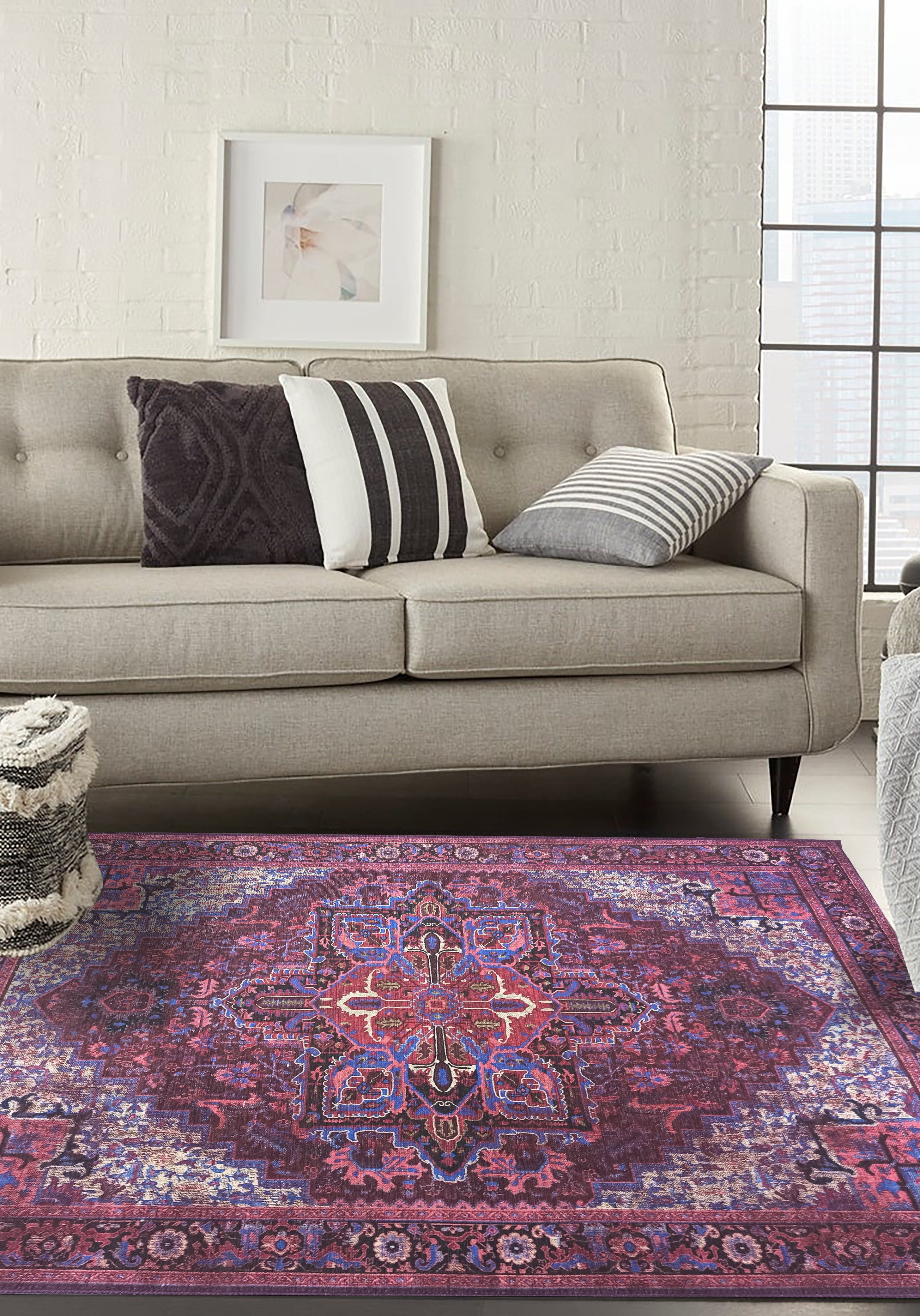 Vivianne Burgundy Maroon Red Modern Persian Rug