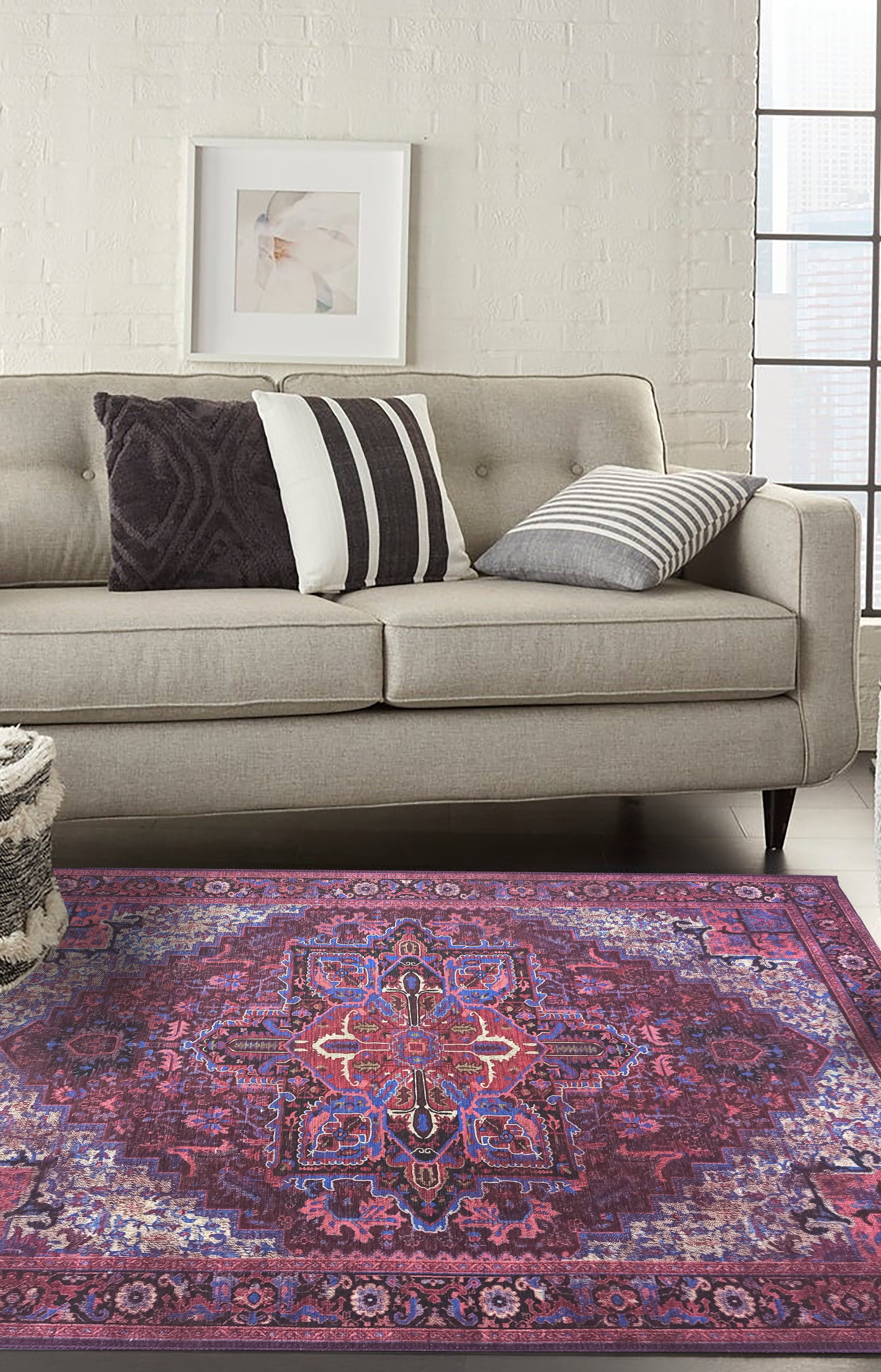 Vivianne Burgundy Maroon Red Modern Persian Rug