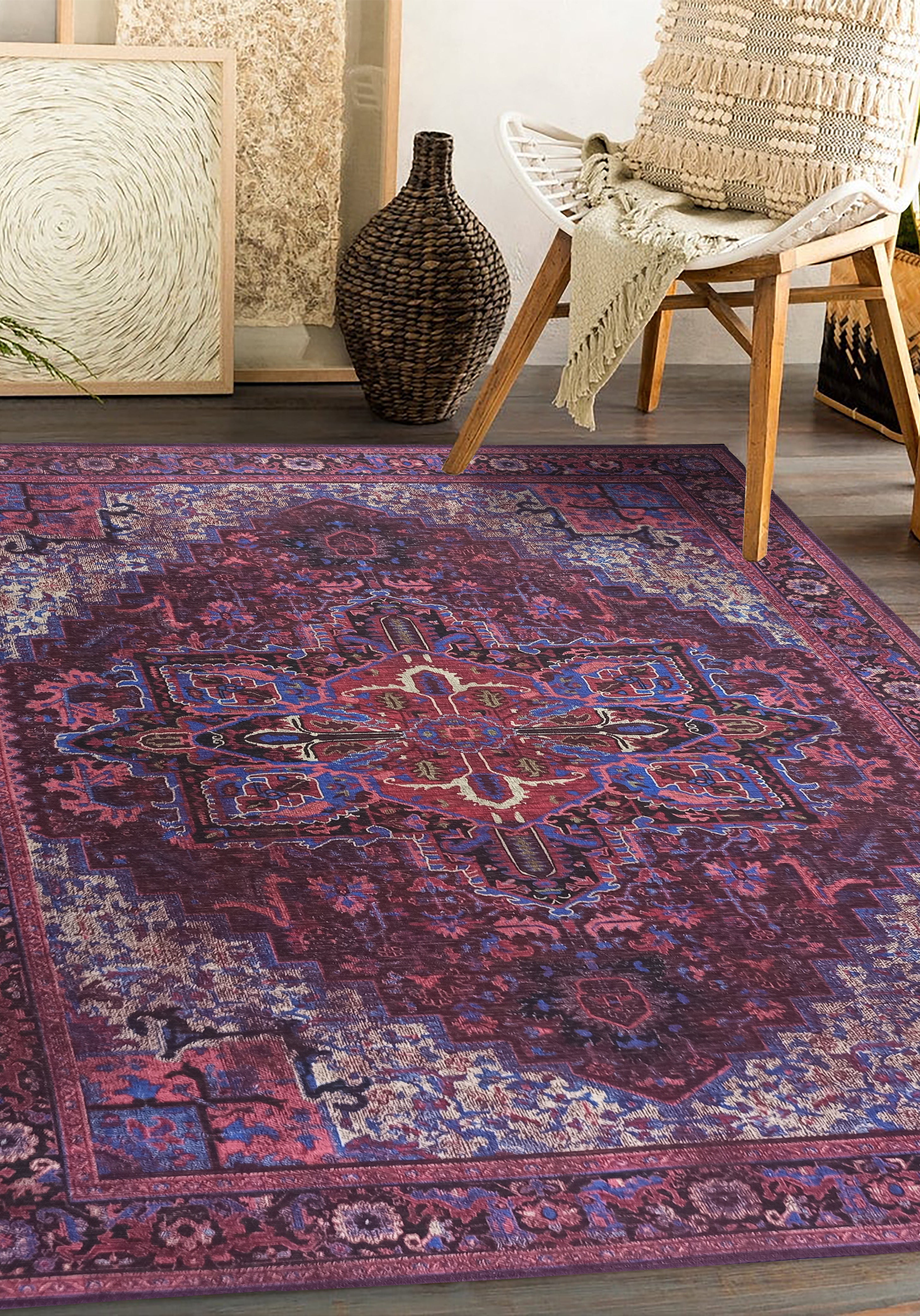 Vivianne Burgundy Maroon Red Modern Persian Rug