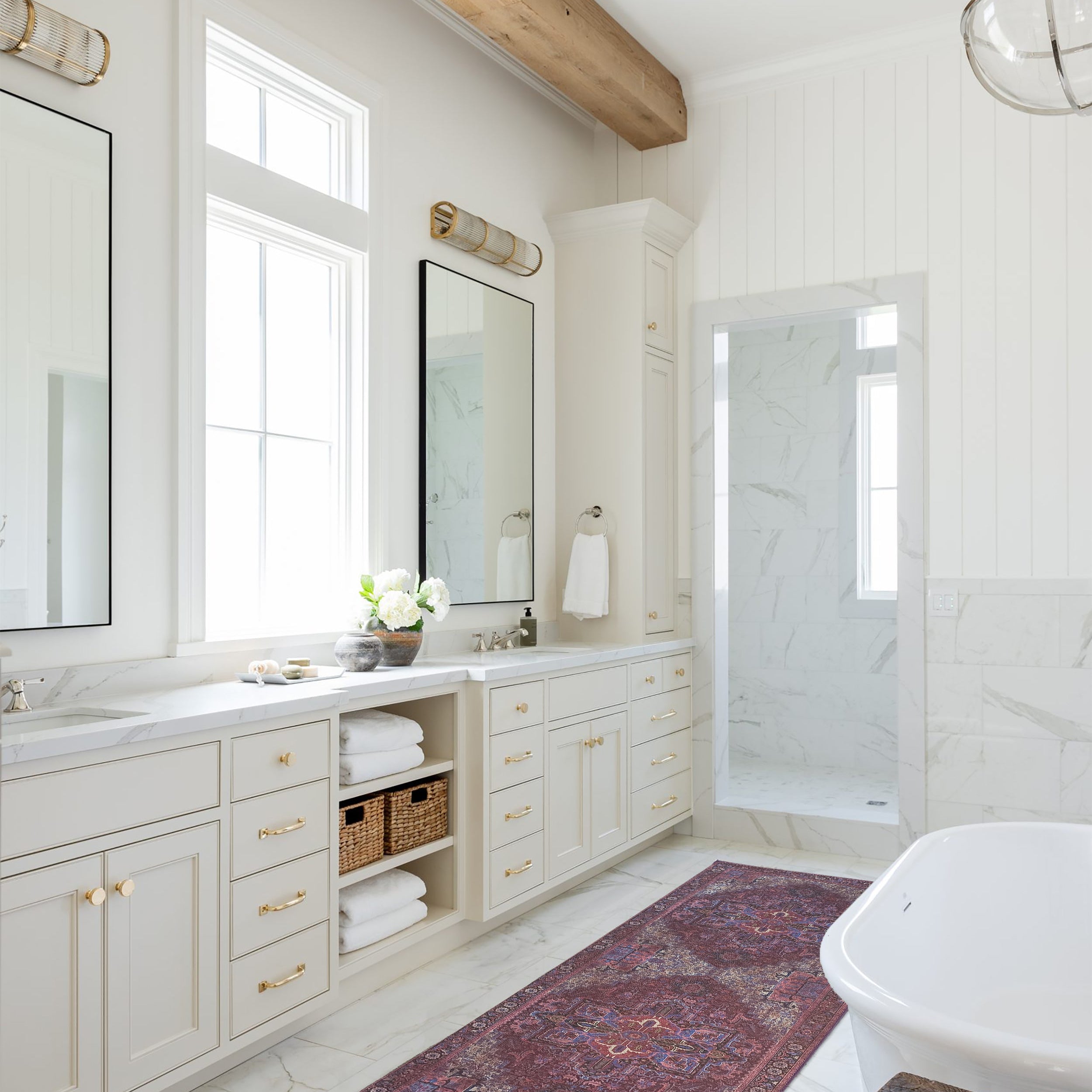 Vivianne Burgundy Maroon Red Modern Persian Rug