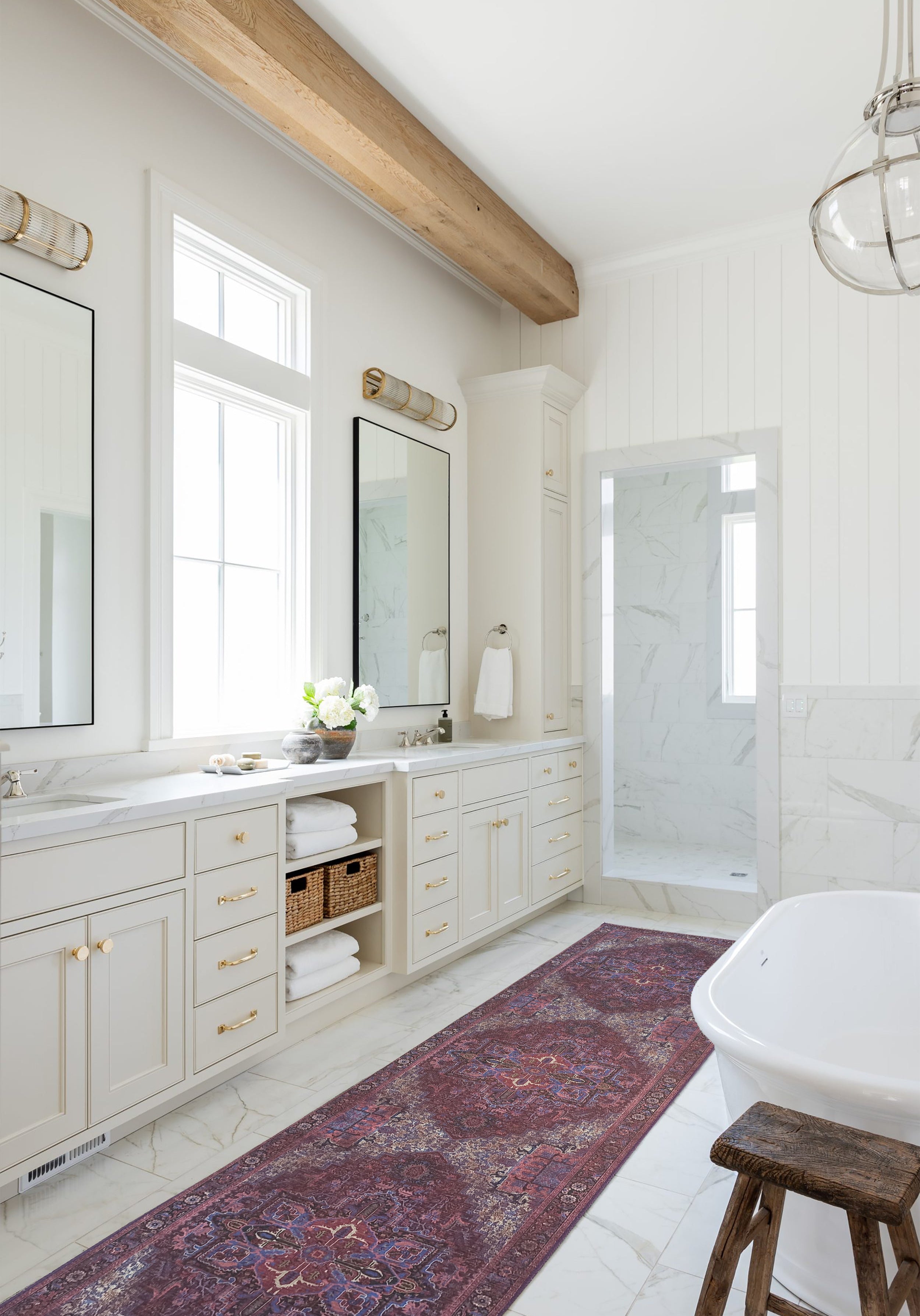 Vivianne Burgundy Maroon Red Modern Persian Rug