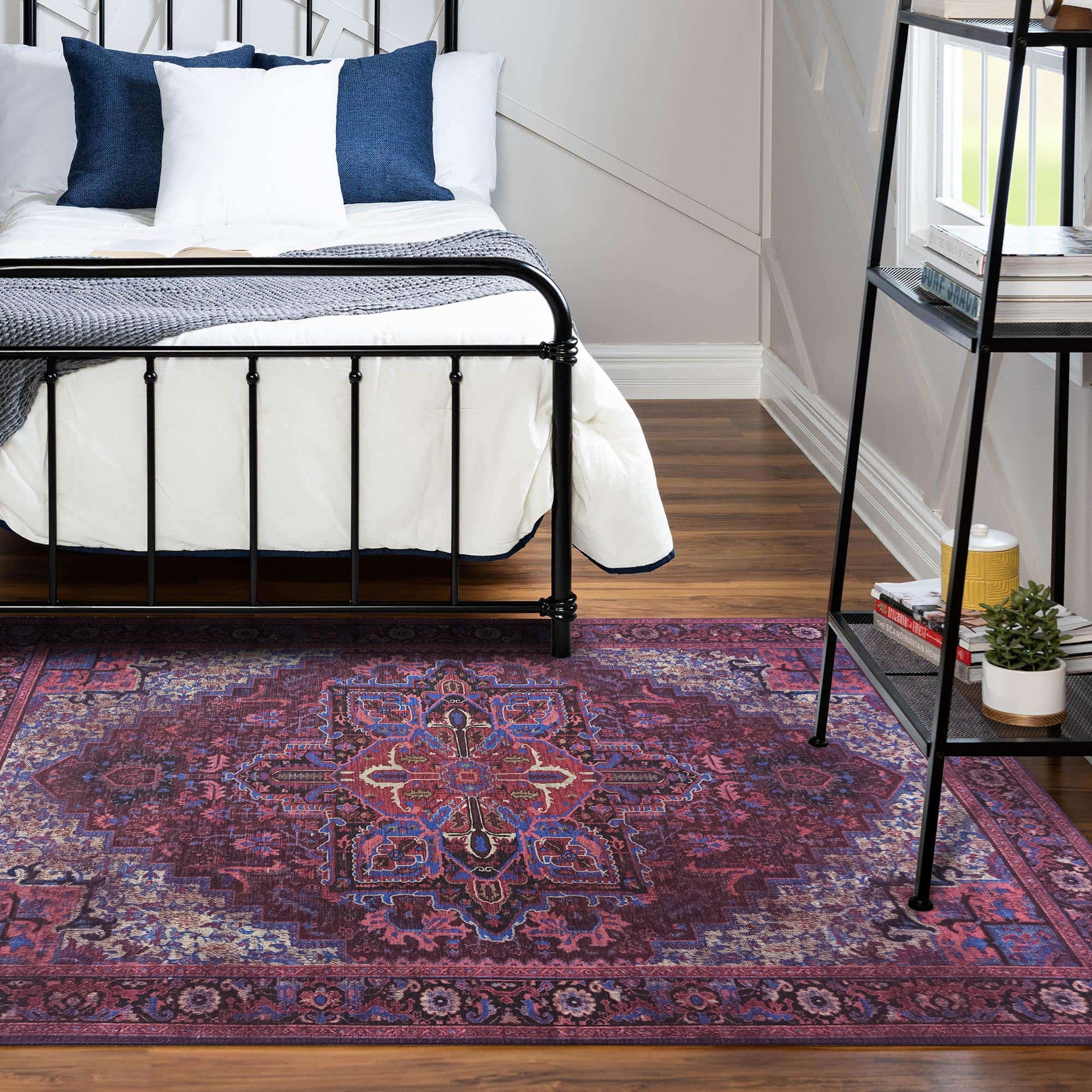 Vivianne Burgundy Maroon Red Modern Persian Rug