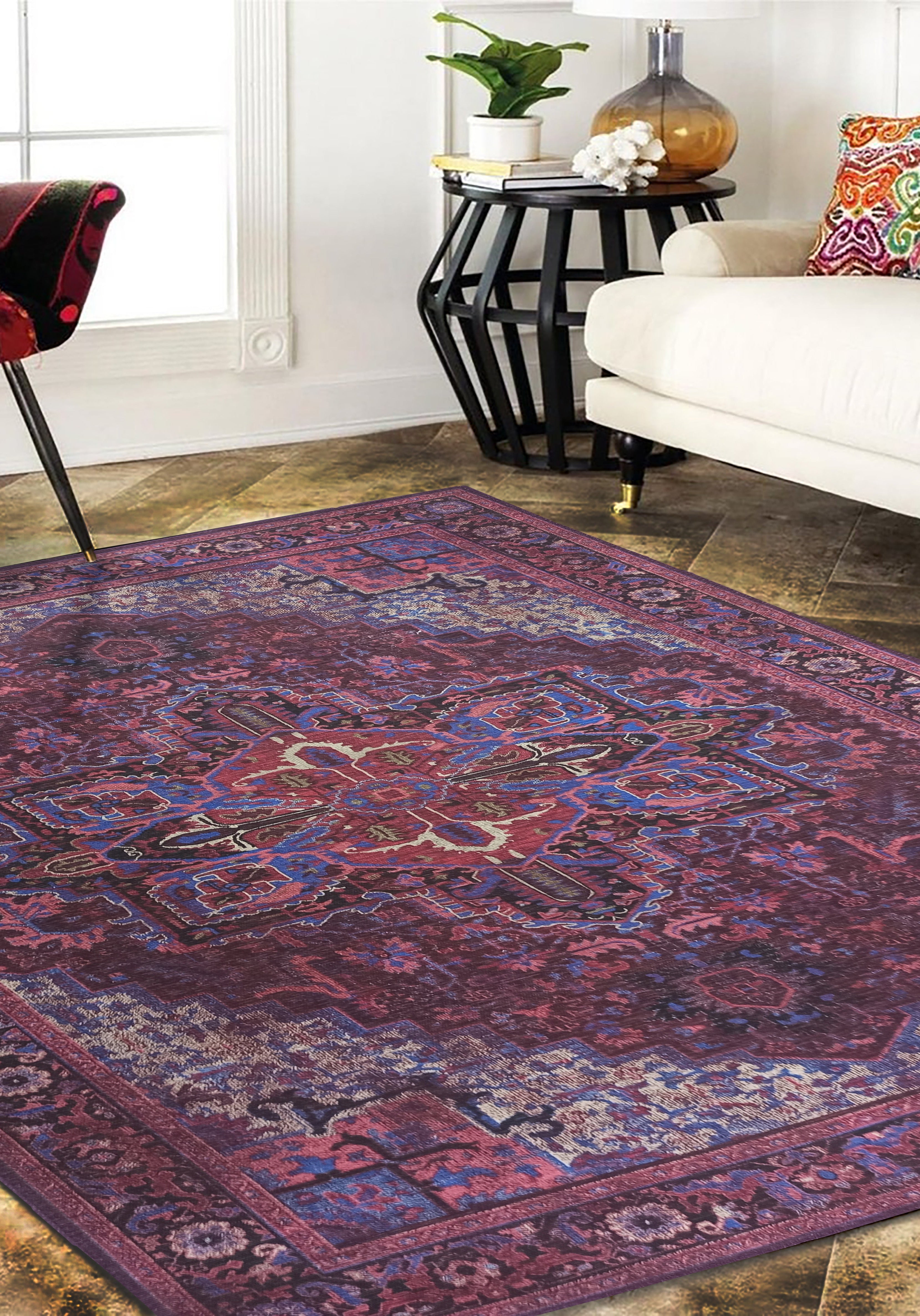 Vivianne Burgundy Maroon Red Modern Persian Rug