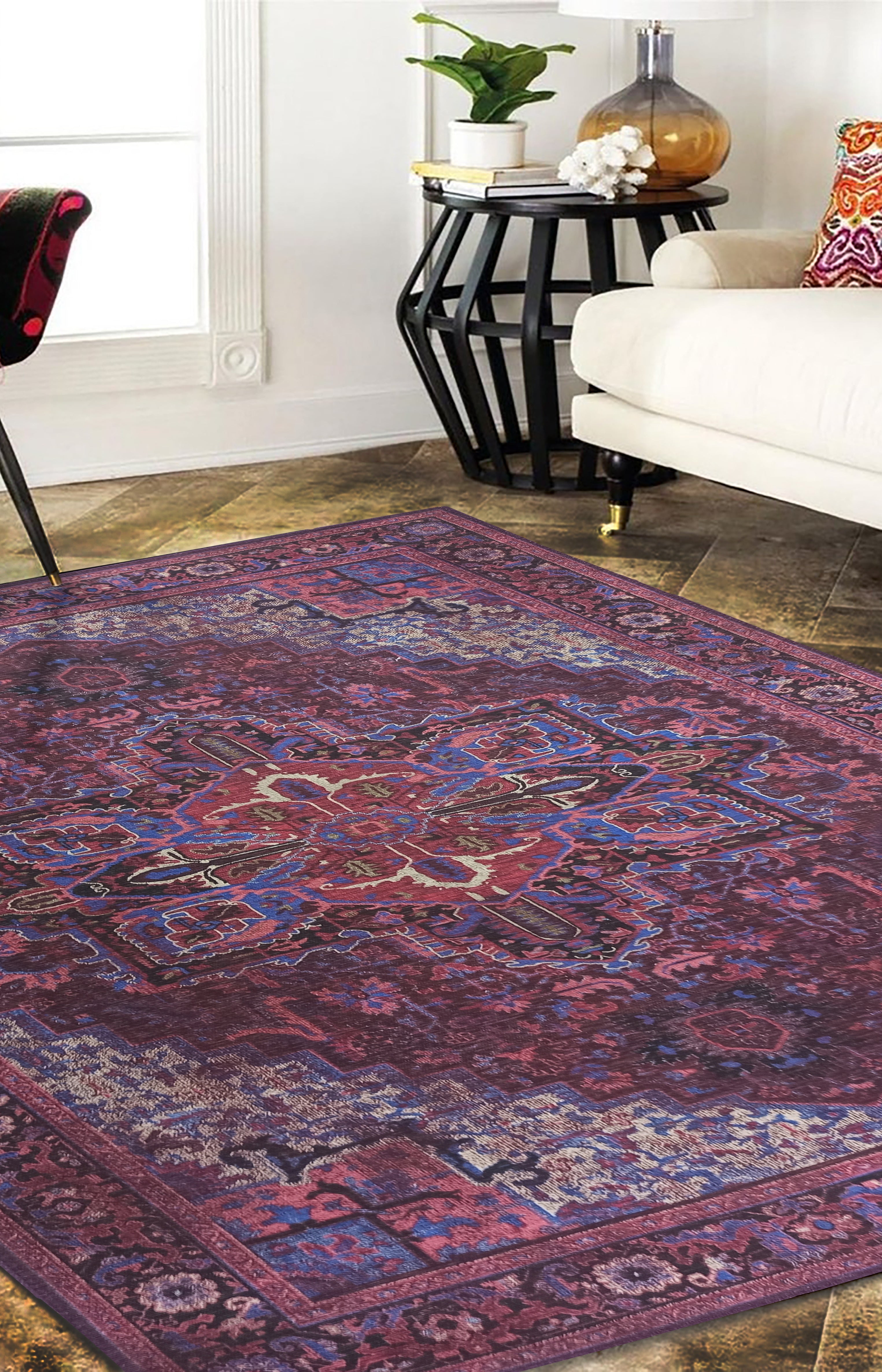 Vivianne Burgundy Maroon Red Modern Persian Rug