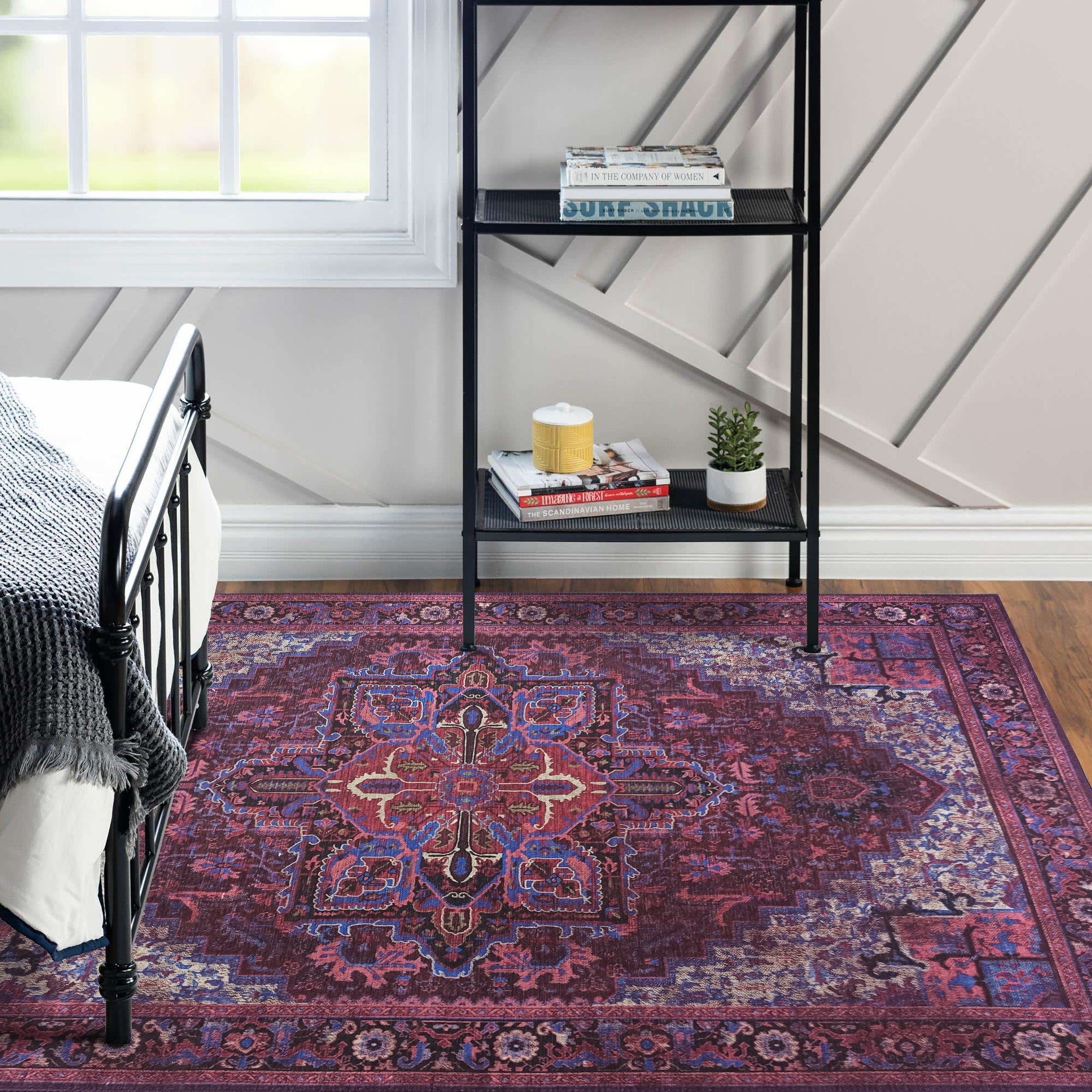 Vivianne Burgundy Maroon Red Modern Persian Rug