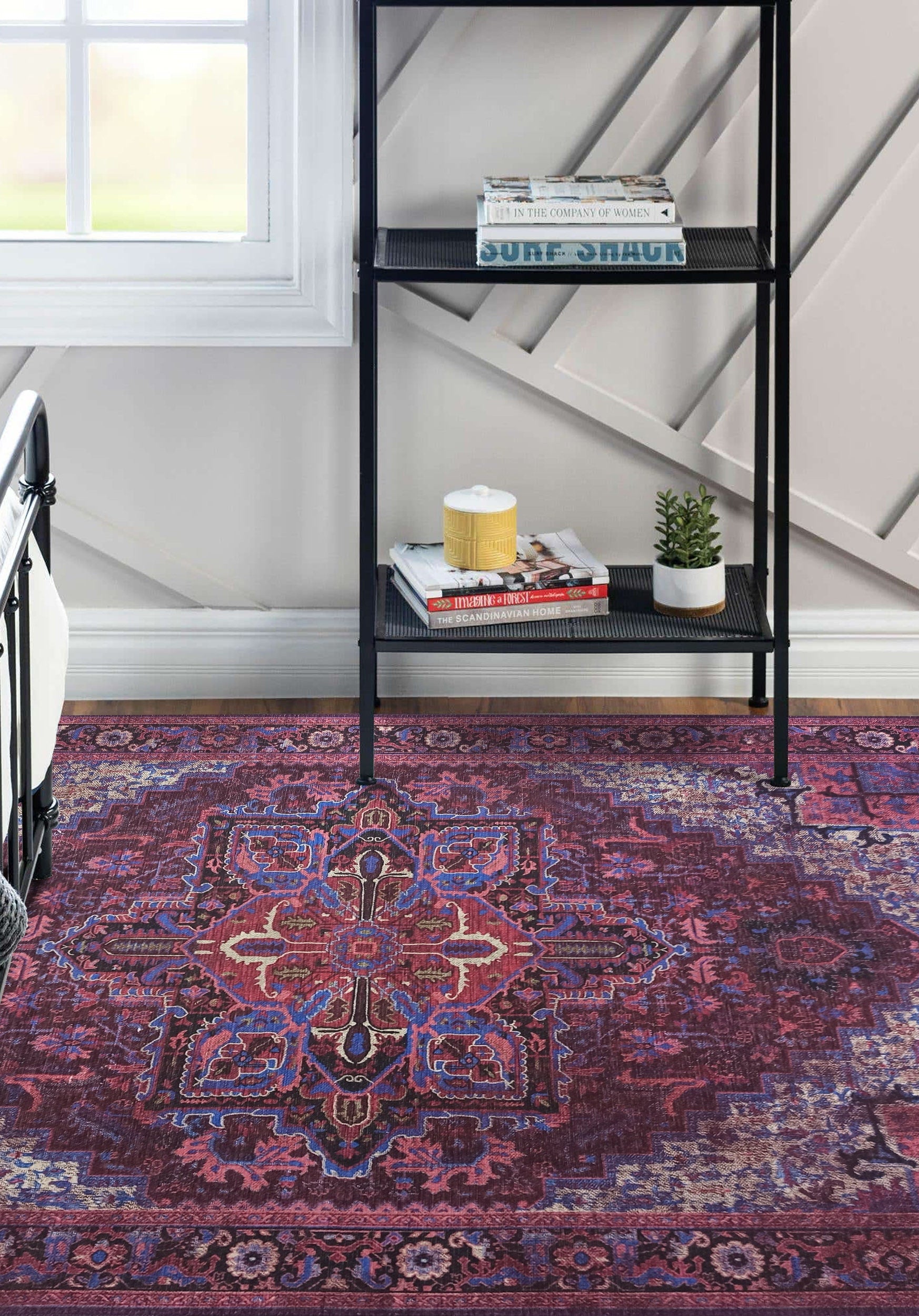 Vivianne Burgundy Maroon Red Modern Persian Rug