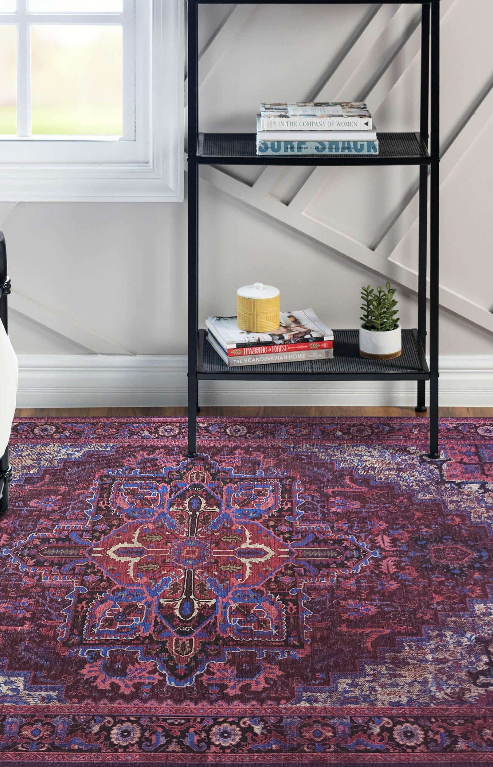 Vivianne Burgundy Maroon Red Modern Persian Rug