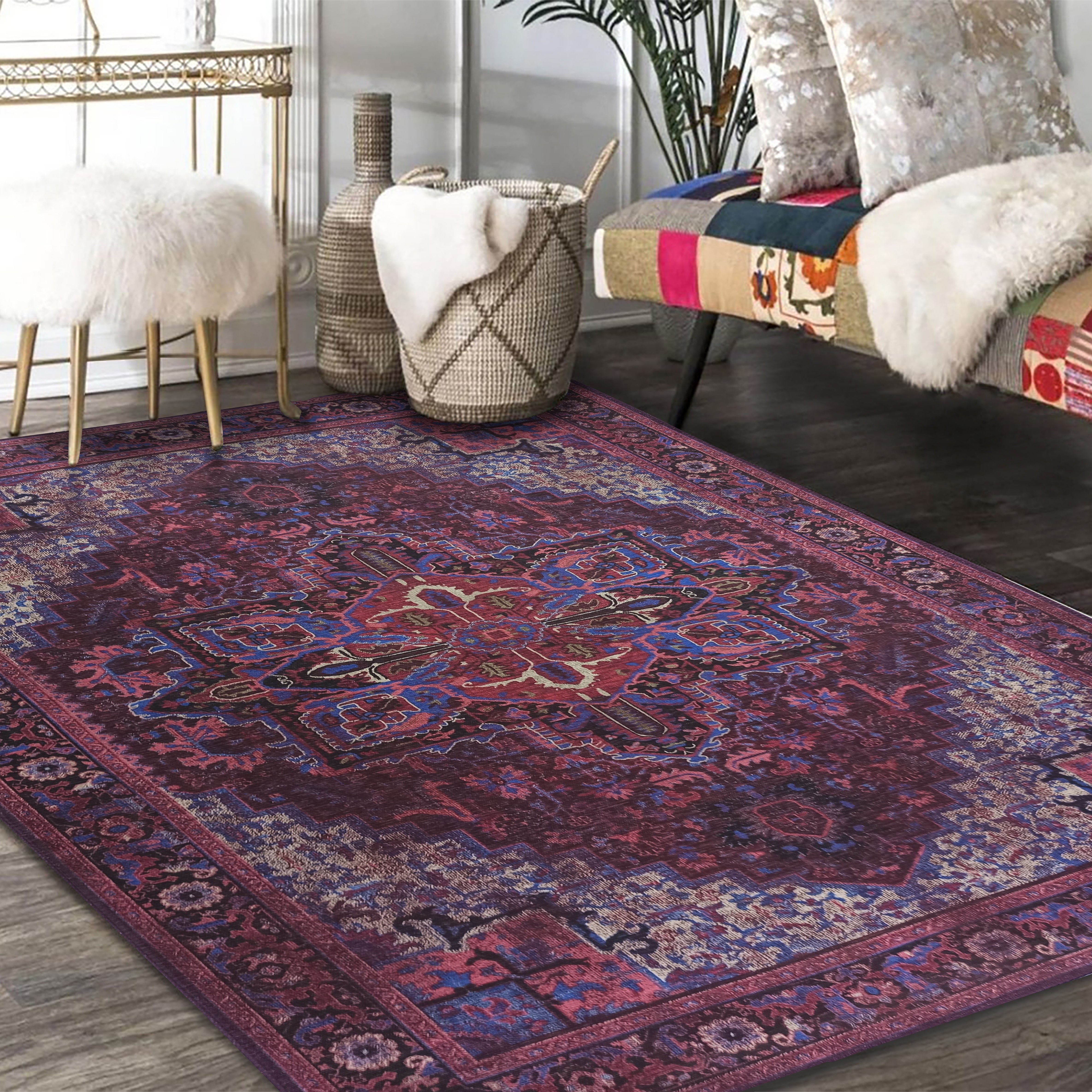 Vivianne Burgundy Maroon Red Modern Persian Rug