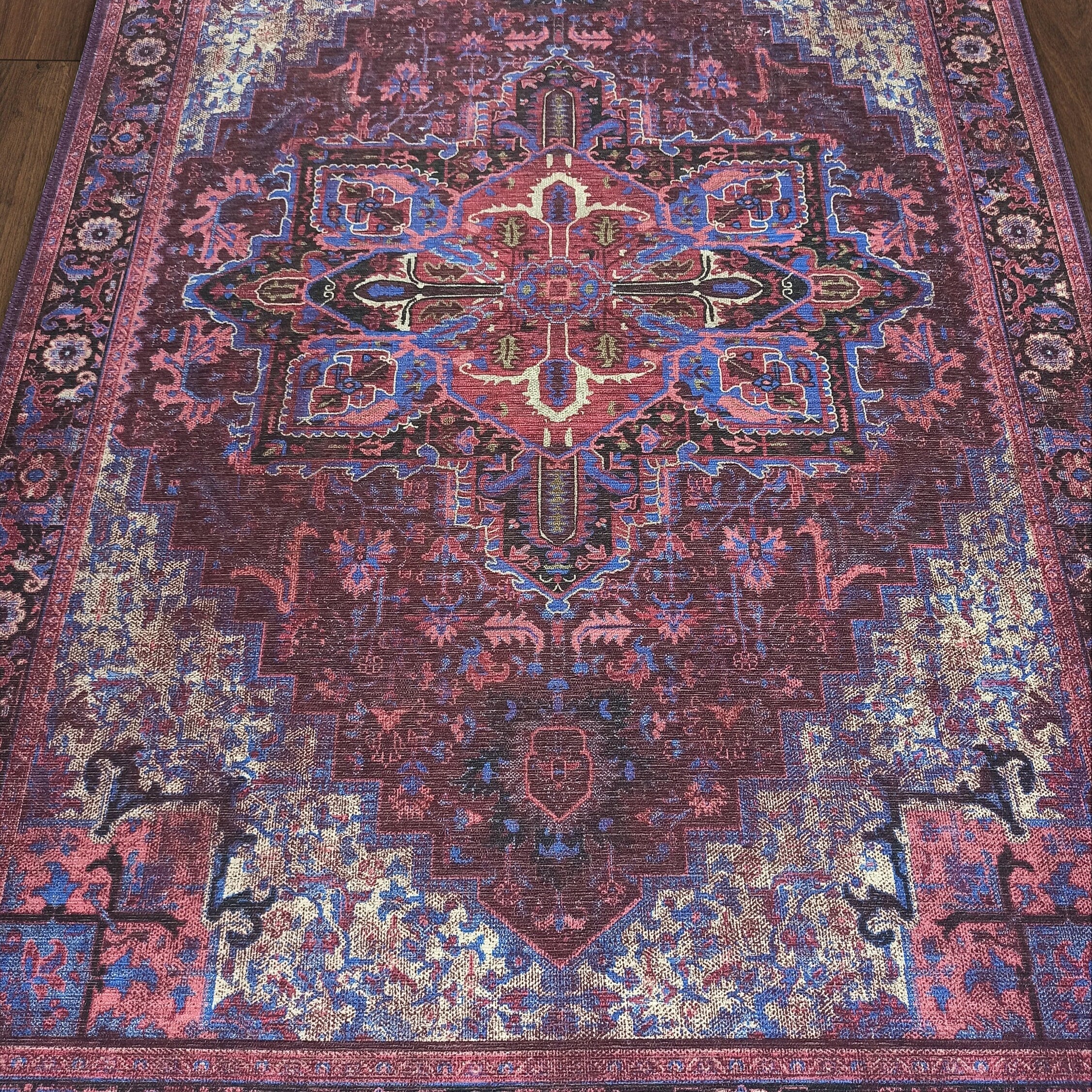 Vivianne Burgundy Maroon Red Modern Persian Rug