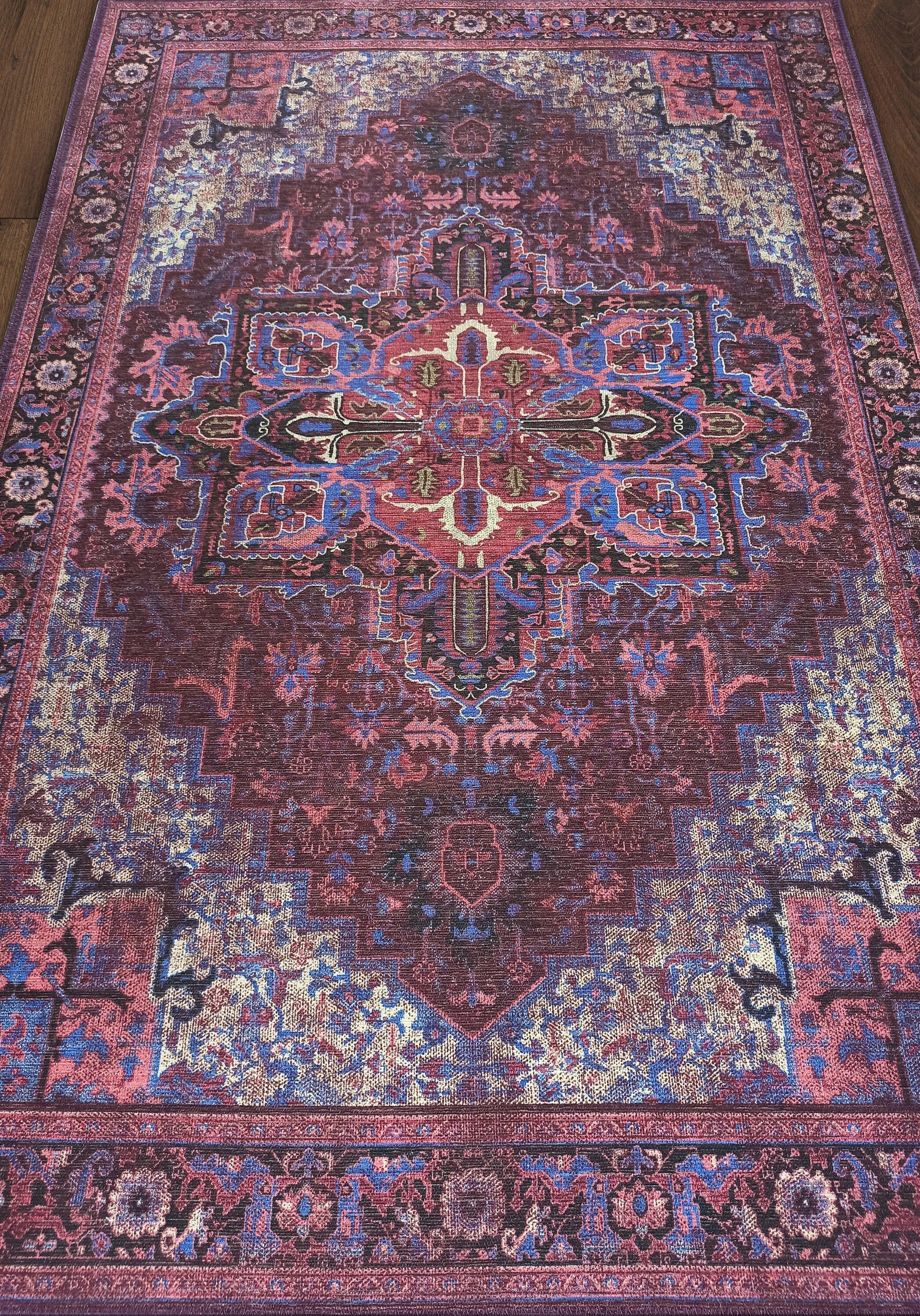 Vivianne Burgundy Maroon Red Modern Persian Rug