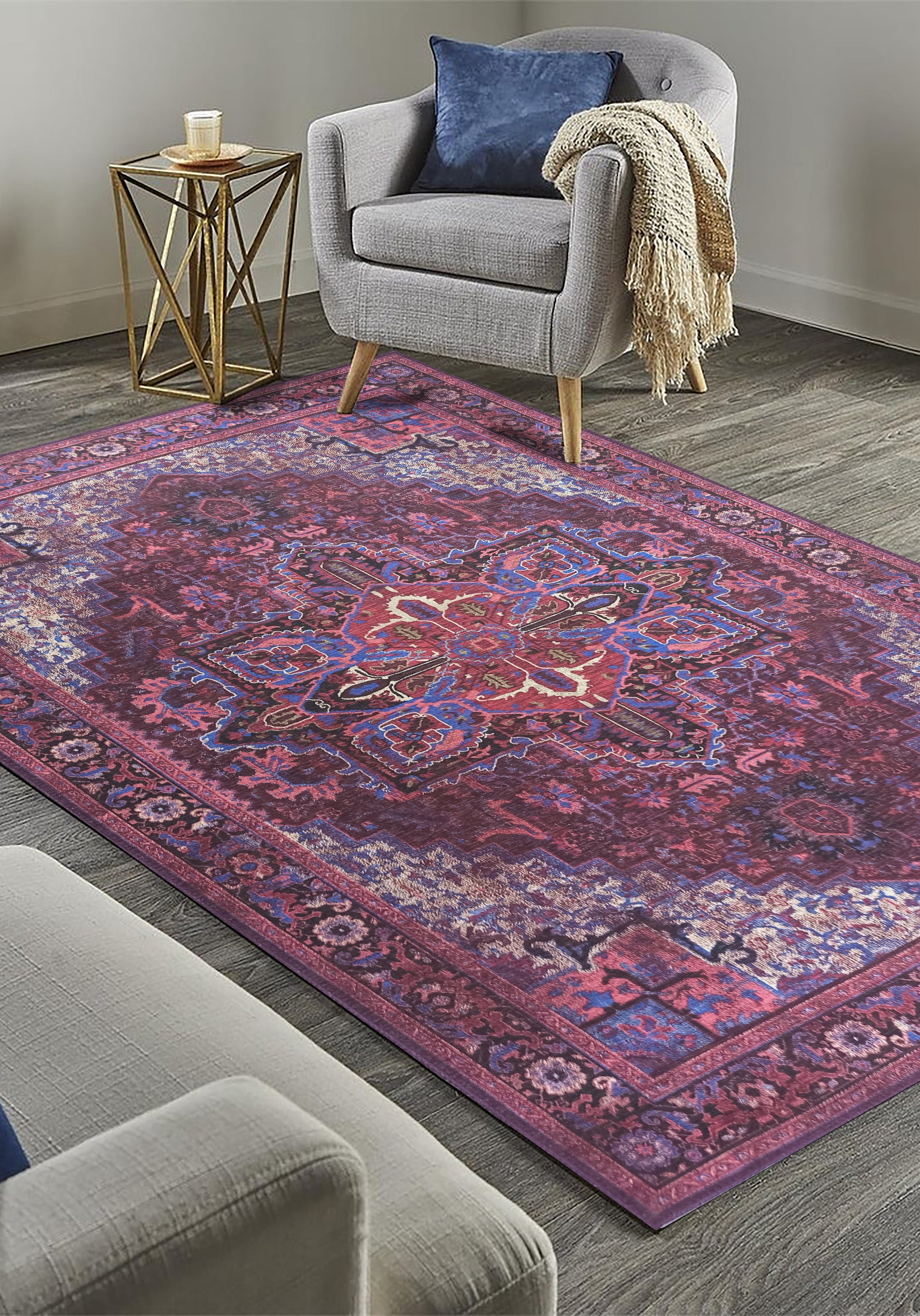 Vivianne Burgundy Maroon Red Modern Persian Rug