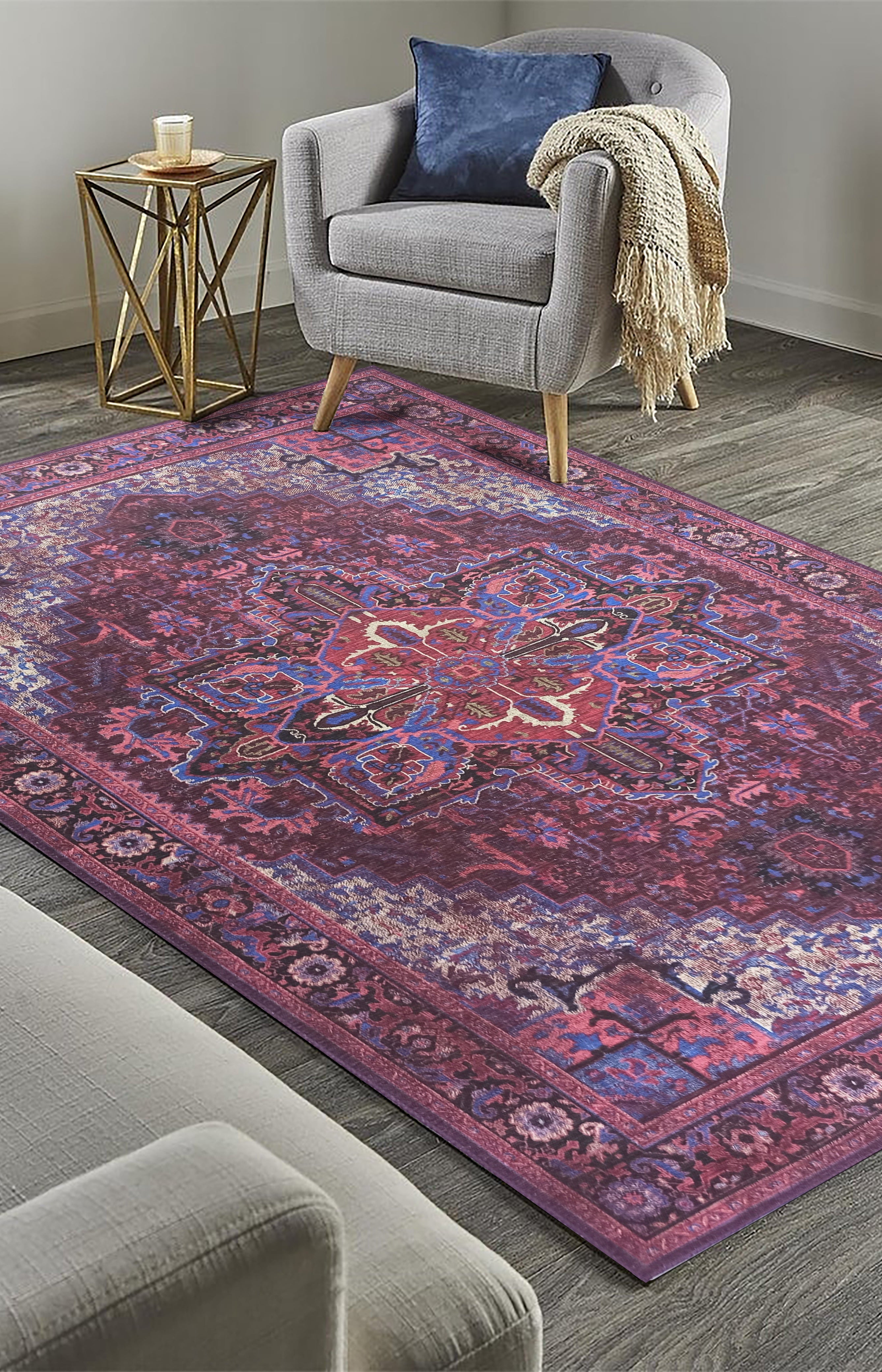 Vivianne Burgundy Maroon Red Modern Persian Rug