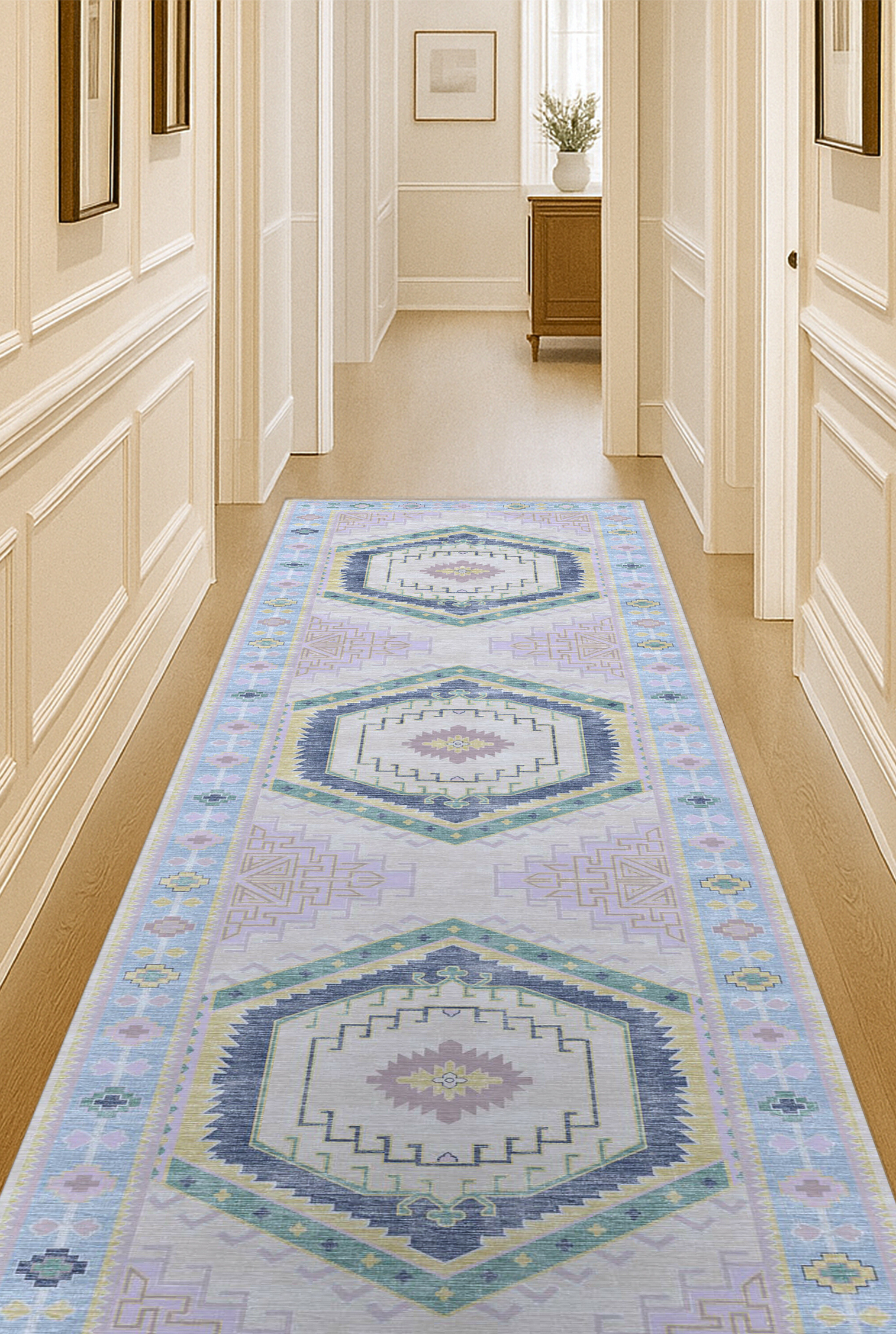 Averill Lavender, Pink & Blue Modern Oushak Rug