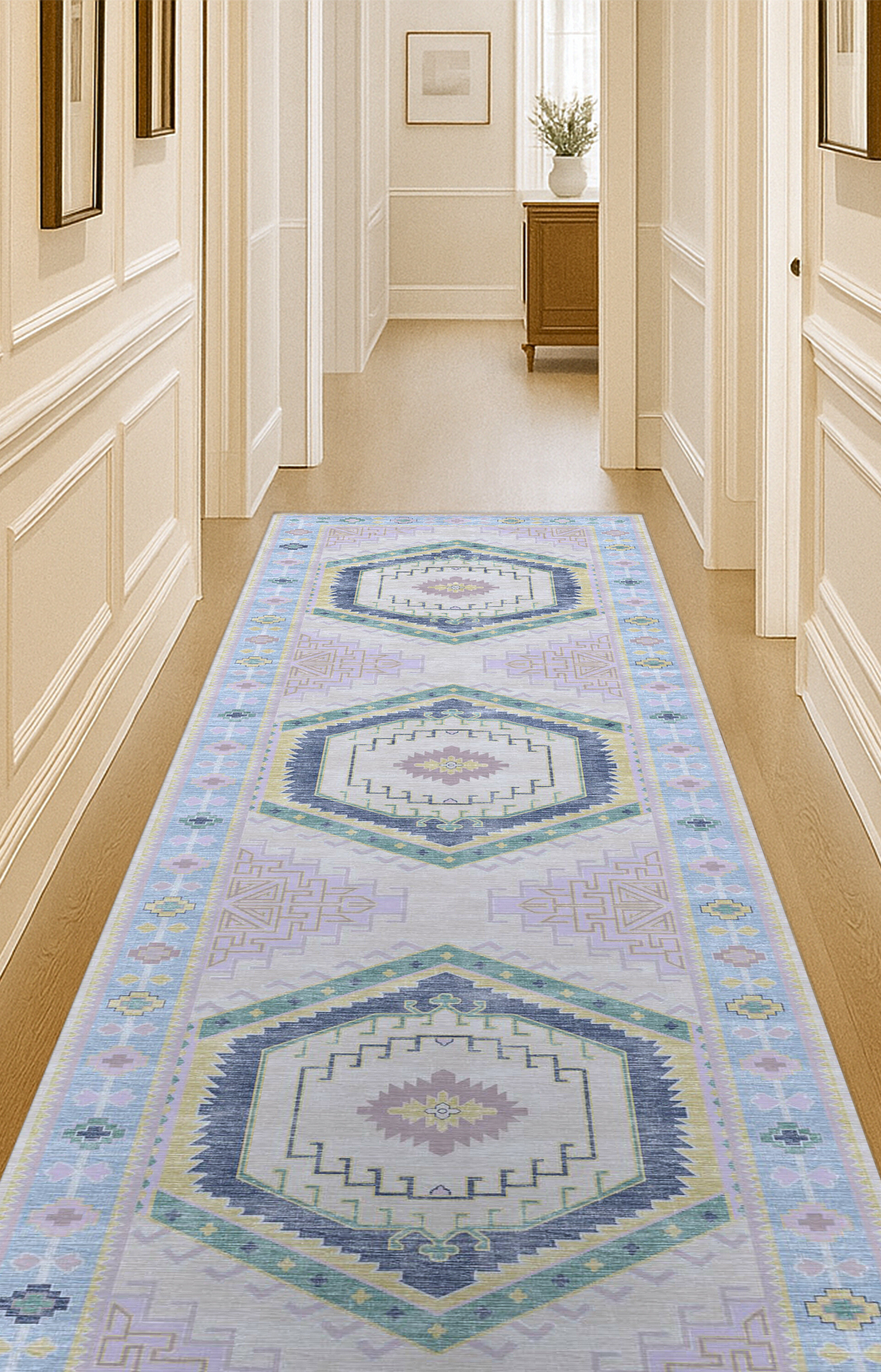 Averill Lavender, Pink & Blue Modern Oushak Rug