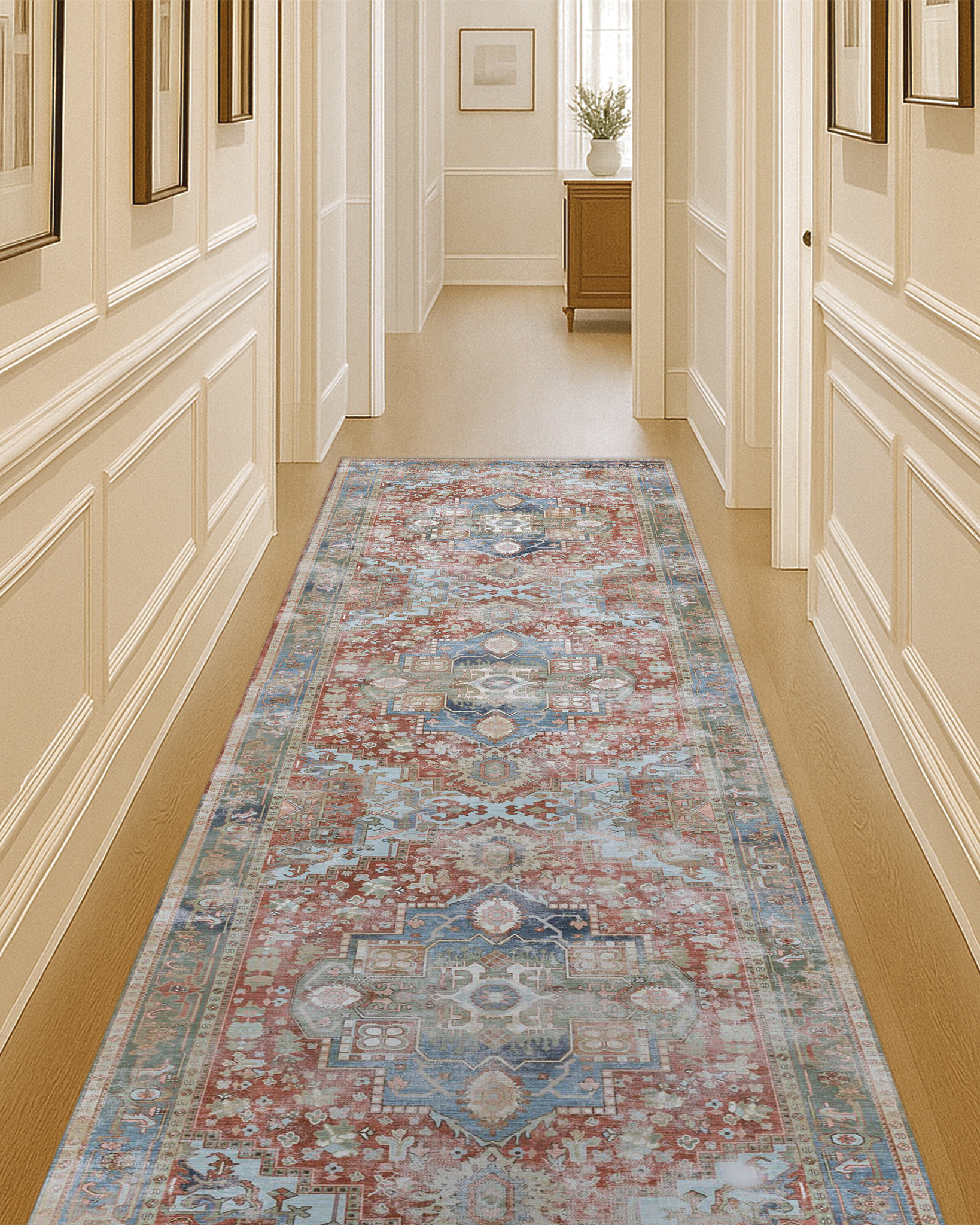 Rayan Terracotta Distressed Modern Persian Rug