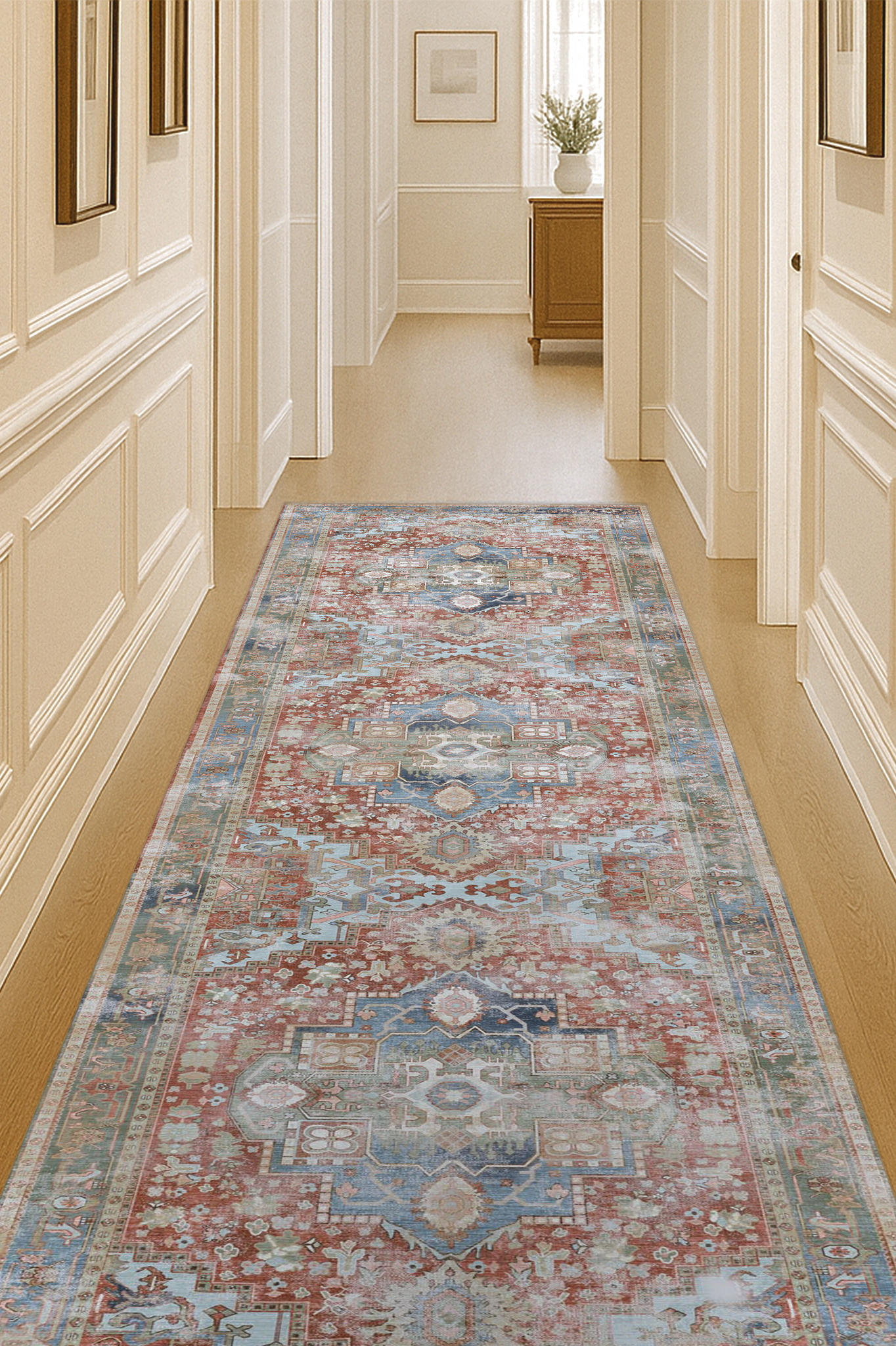 Rayan Terracotta Distressed Modern Persian Rug