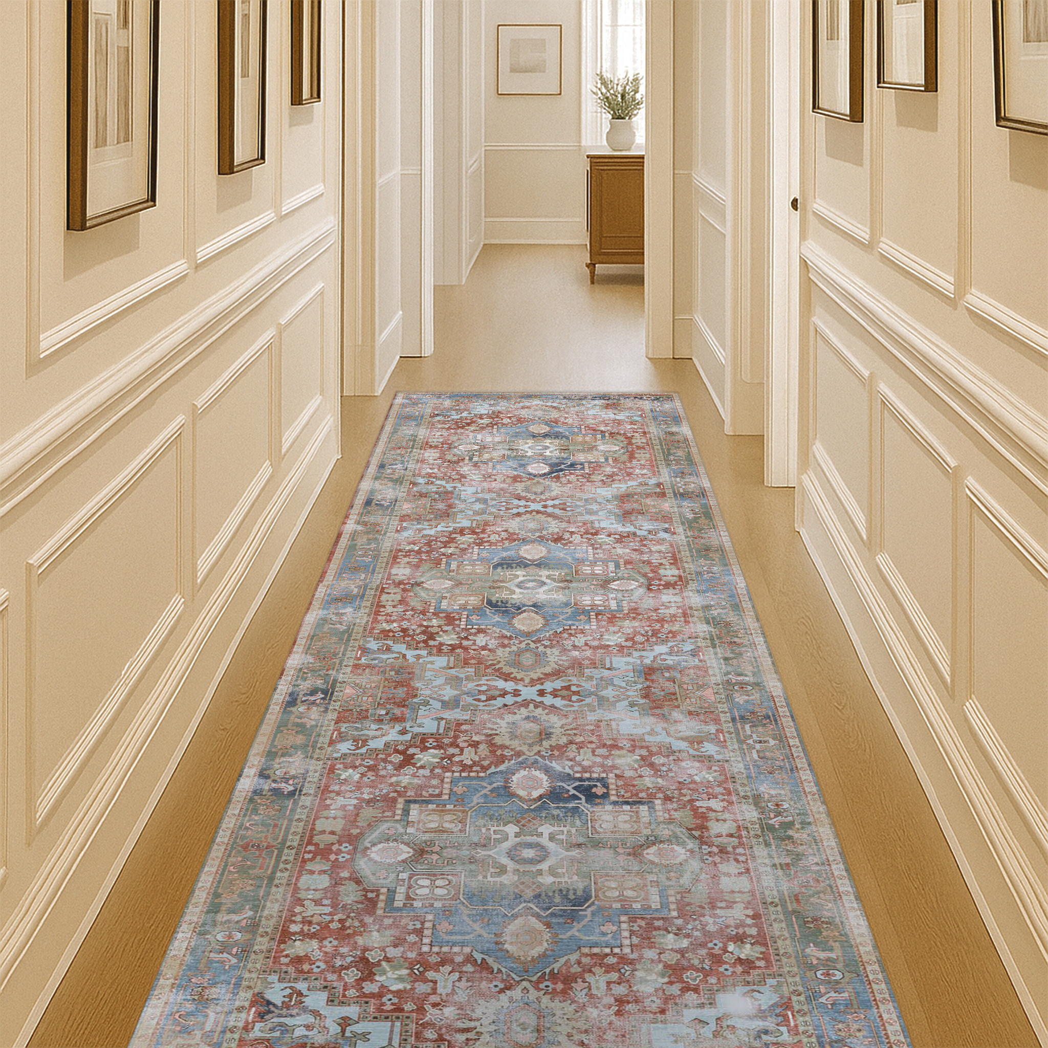 Rayan Terracotta Distressed Modern Persian Rug