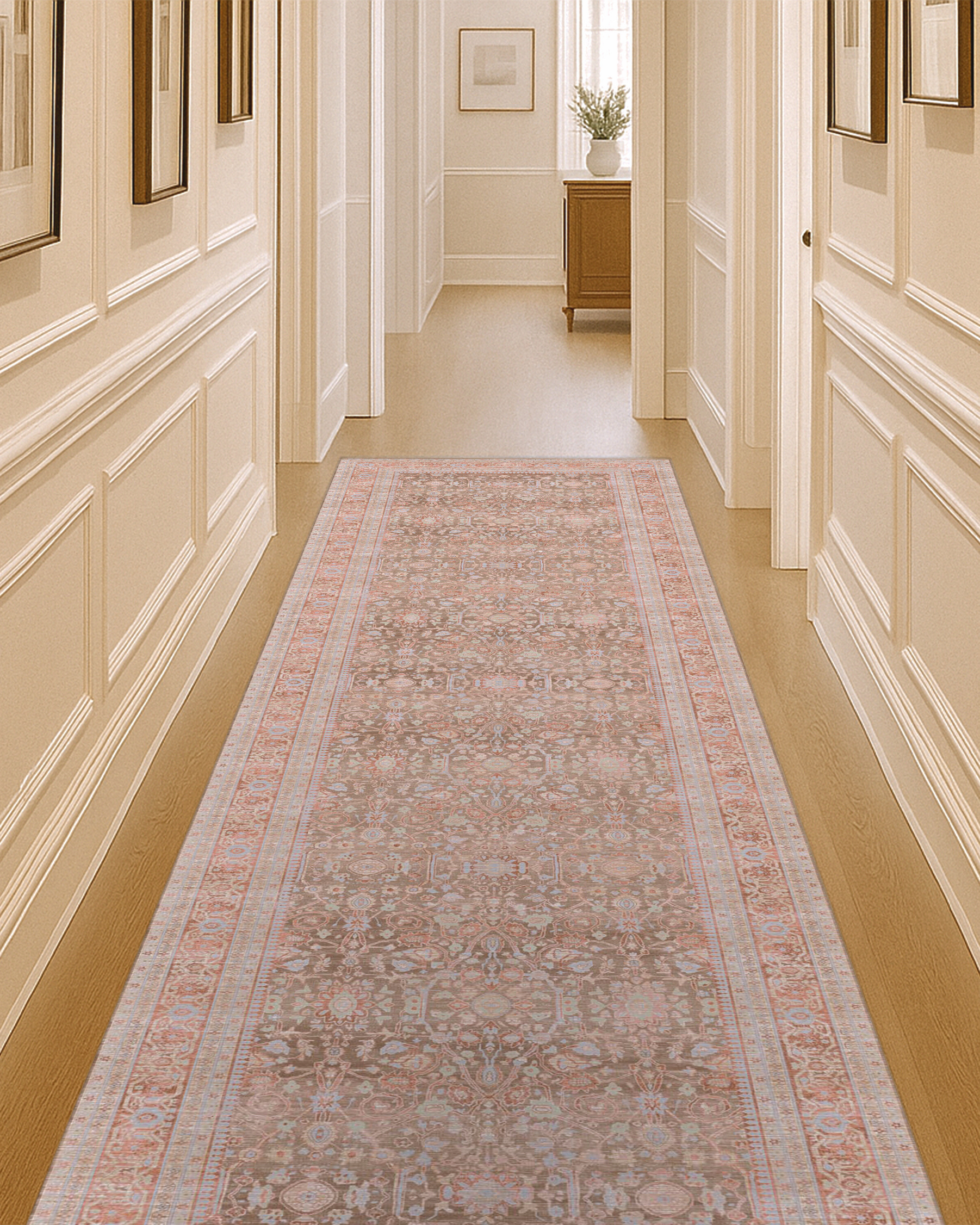 Yvonne Earth Tone Brown Distressed Persian Rug