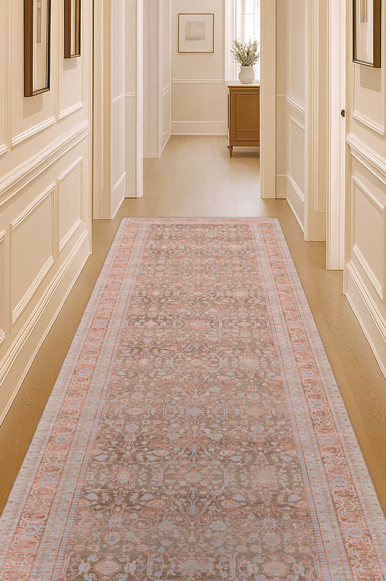 Yvonne Earth Tone Brown Distressed Persian Rug