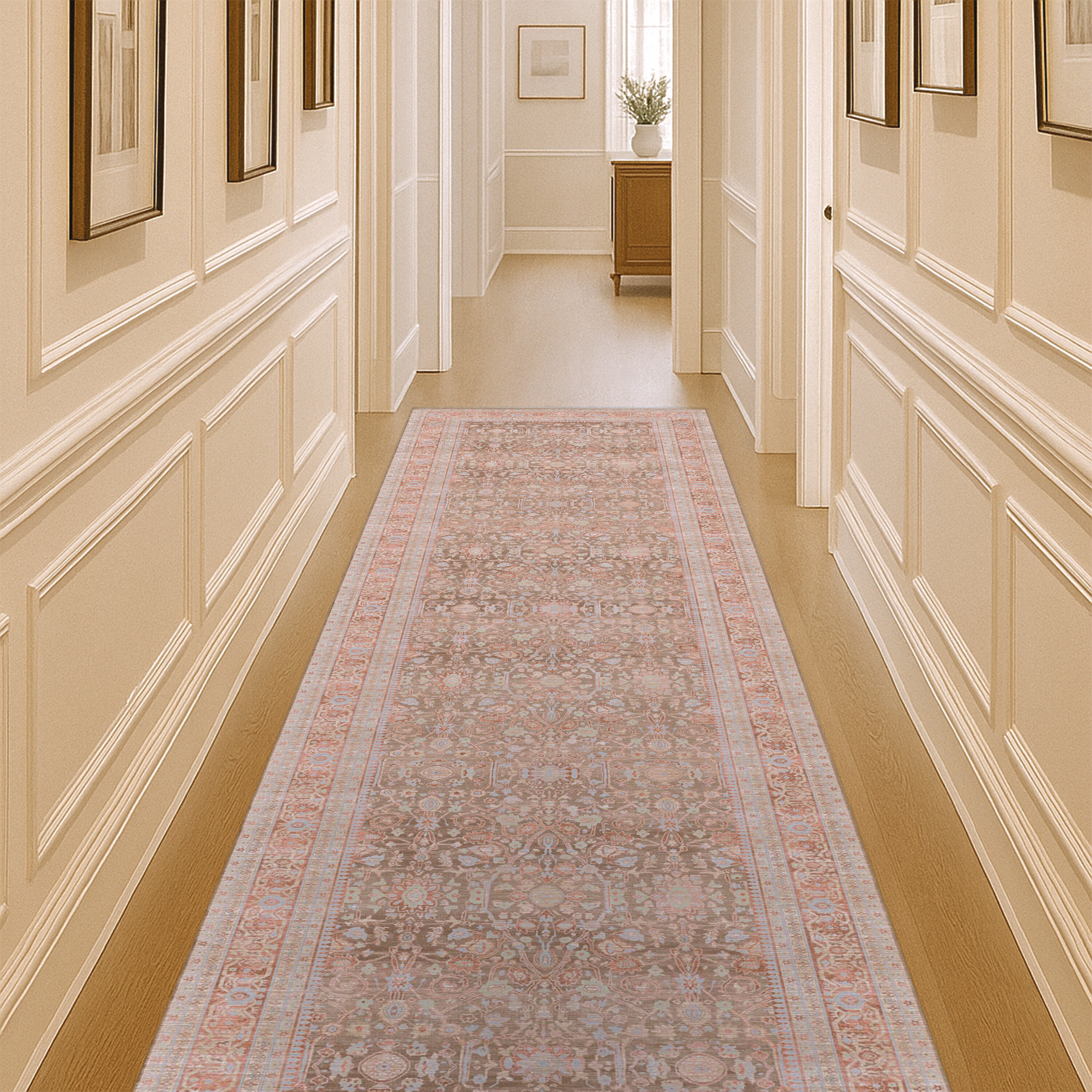 Yvonne Earth Tone Brown Distressed Persian Rug