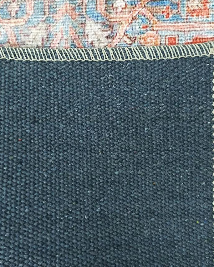 Valvia RugTurkish Terracotta Red Beige Sky Blue Rug