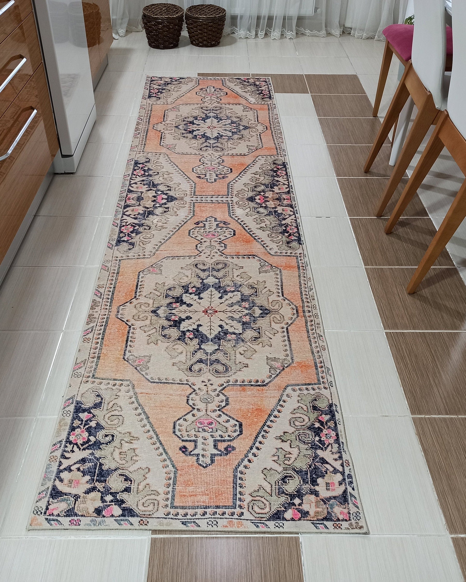 Varo Turkish Blush Orange Beige Runner Rug