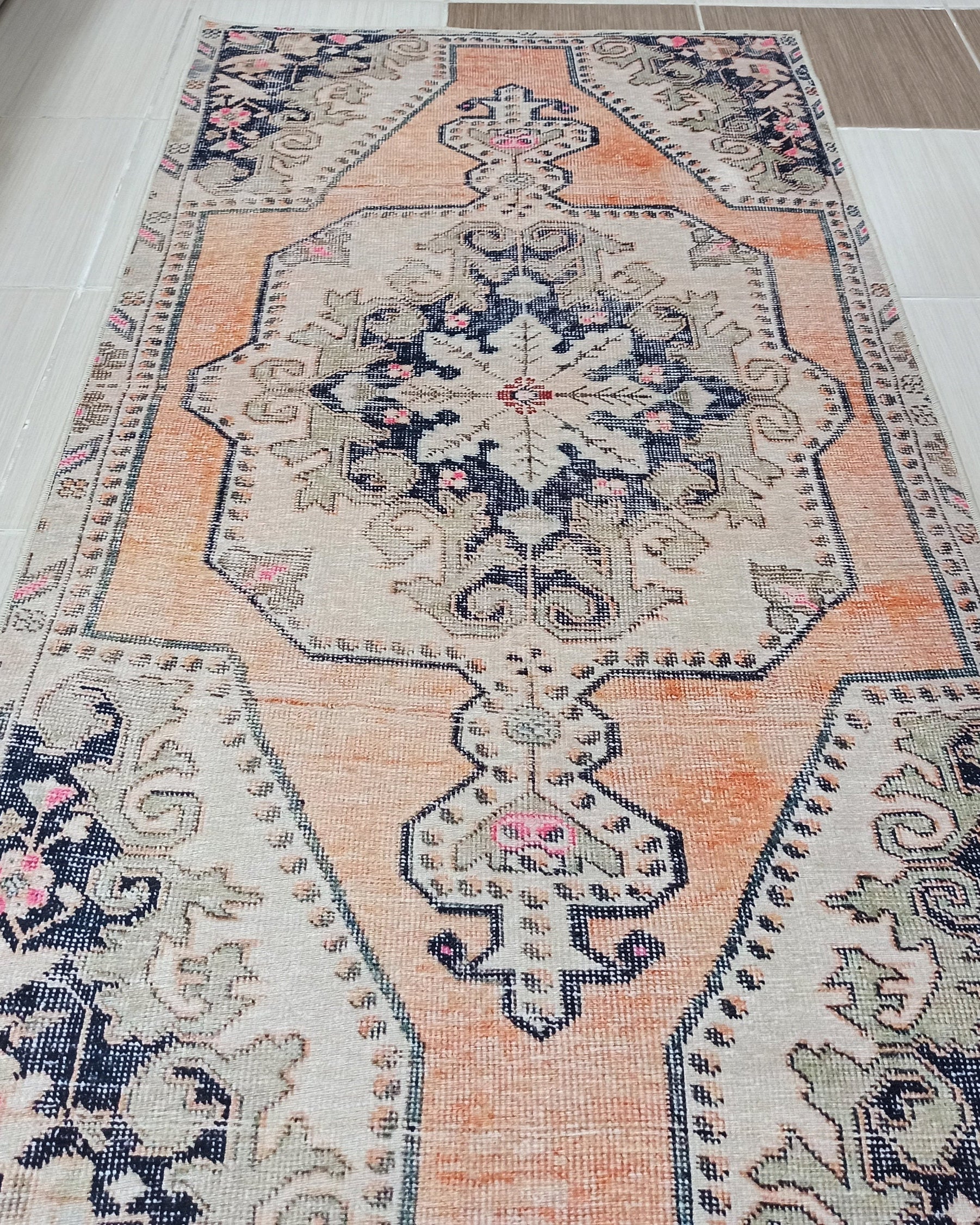 Varo Turkish Blush Orange Beige Runner Rug