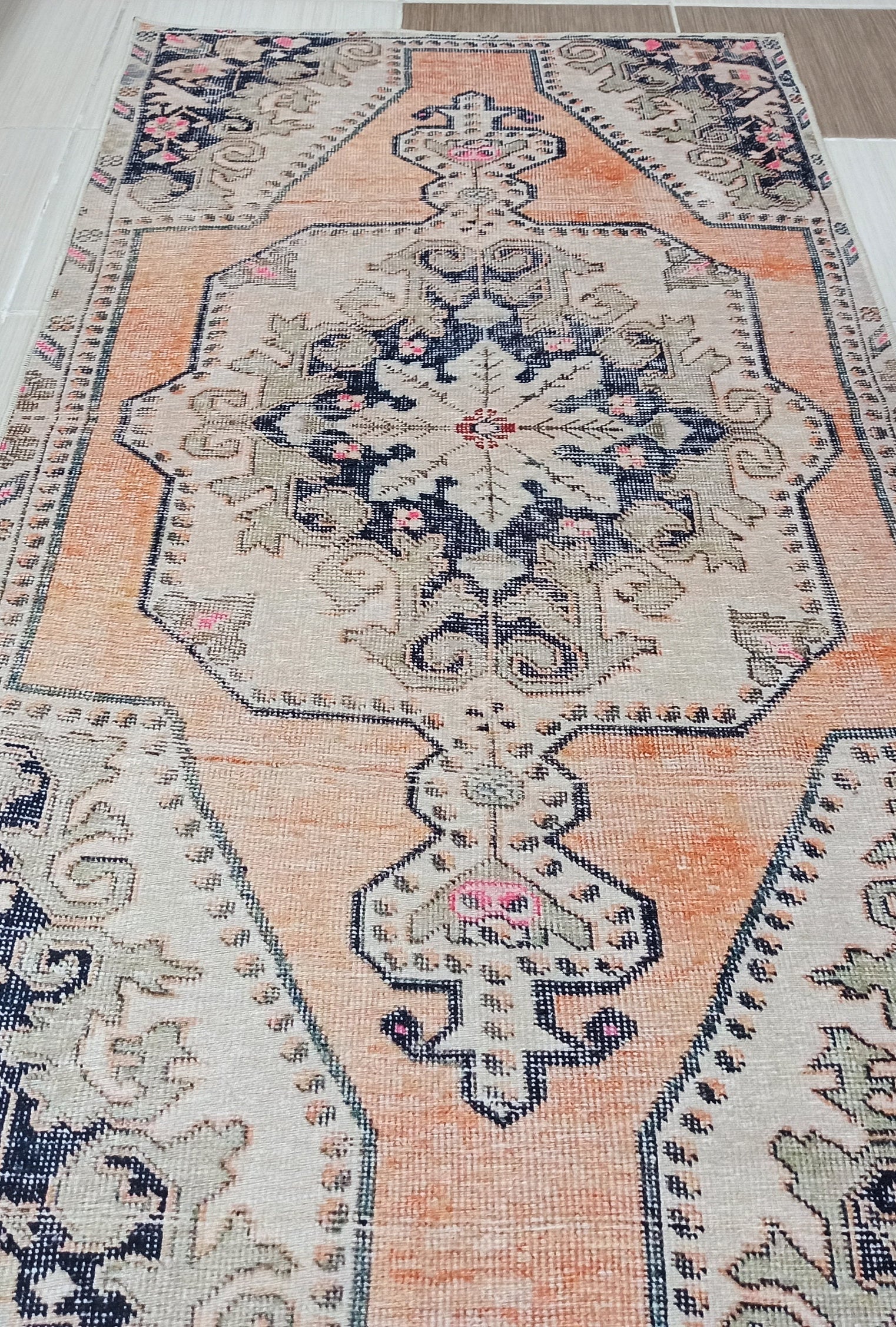 Varo Turkish Blush Orange Beige Runner Rug