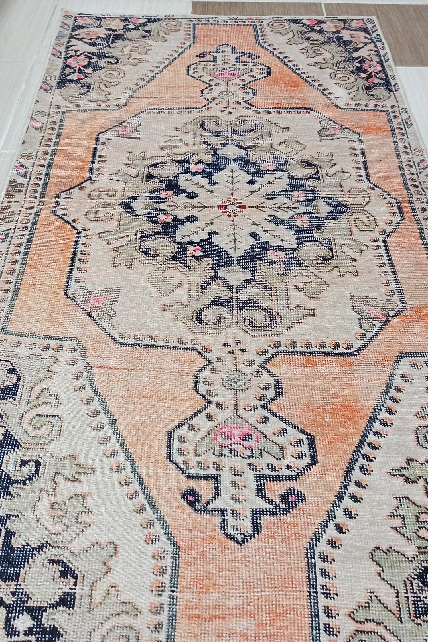 Varo Turkish Blush Orange Beige Runner Rug
