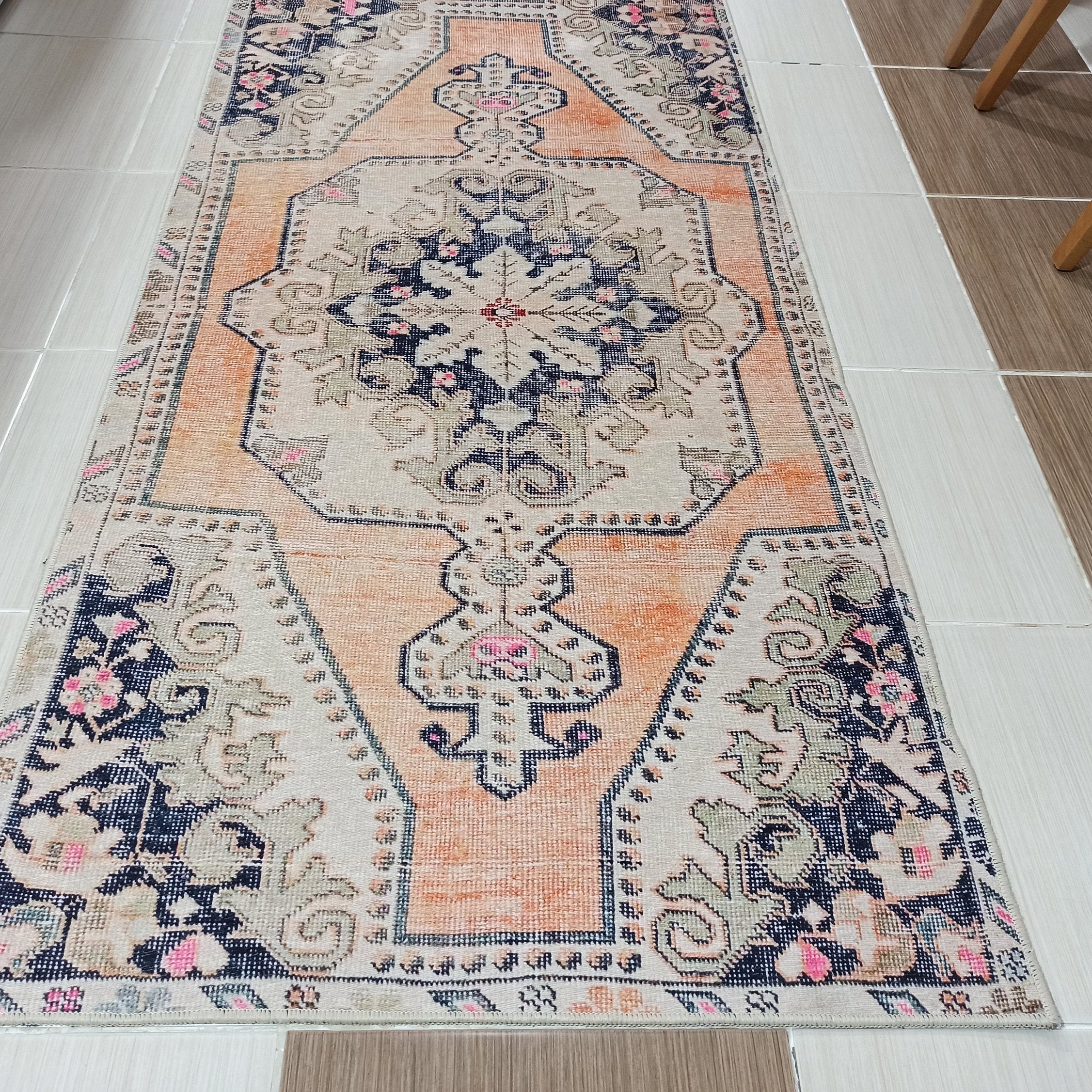 Varo Turkish Blush Orange Beige Runner Rug