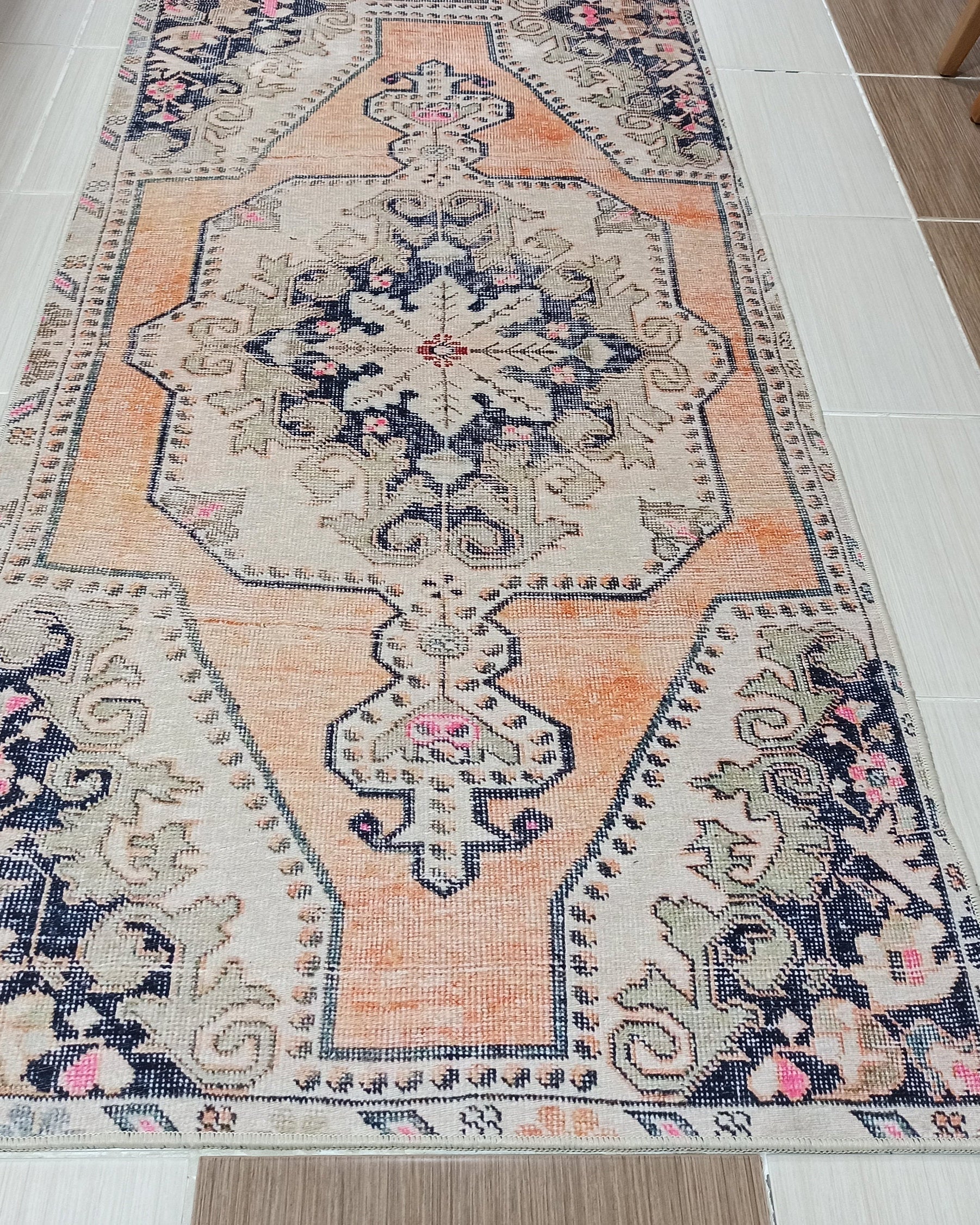 Varo Turkish Blush Orange Beige Runner Rug