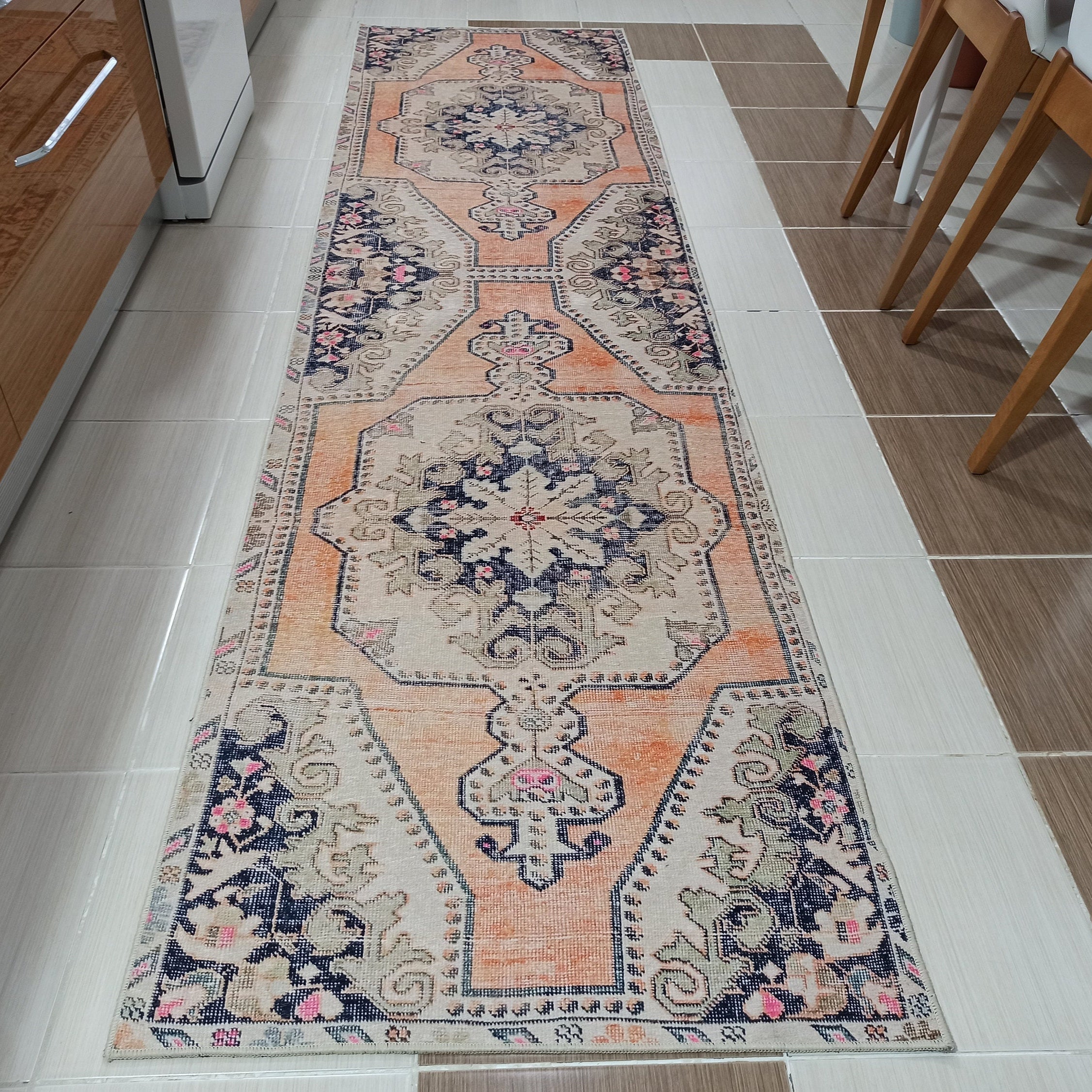 Varo Turkish Blush Orange Beige Runner Rug
