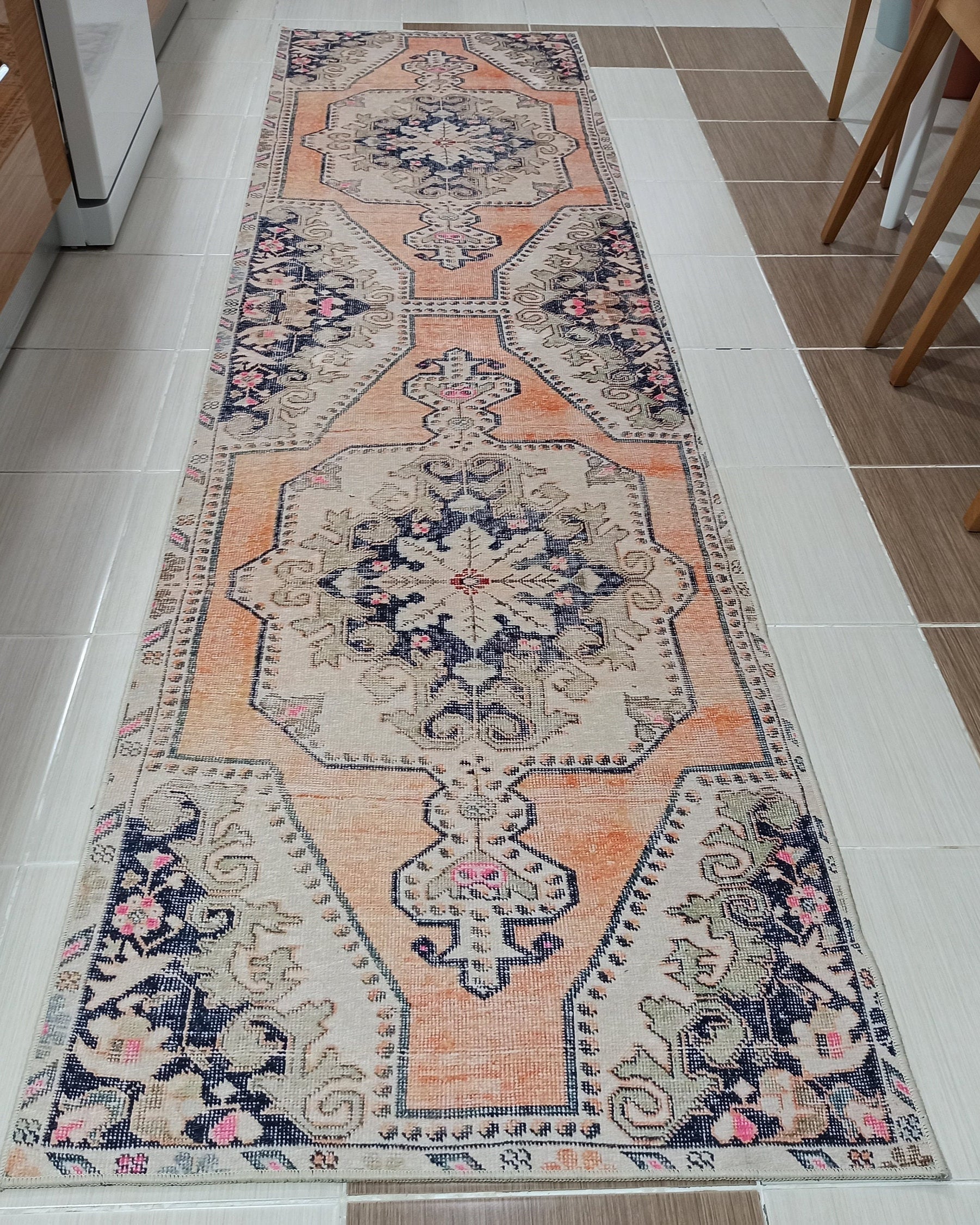 Varo Turkish Blush Orange Beige Runner Rug