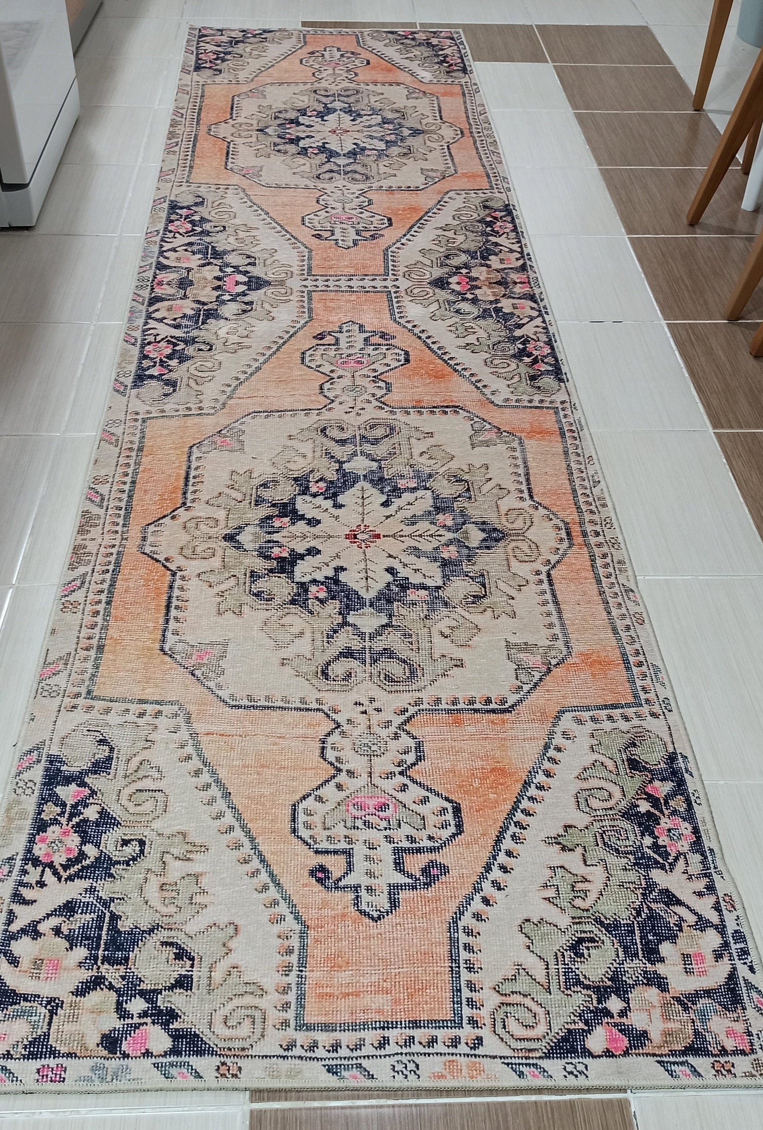Varo Turkish Blush Orange Beige Runner Rug