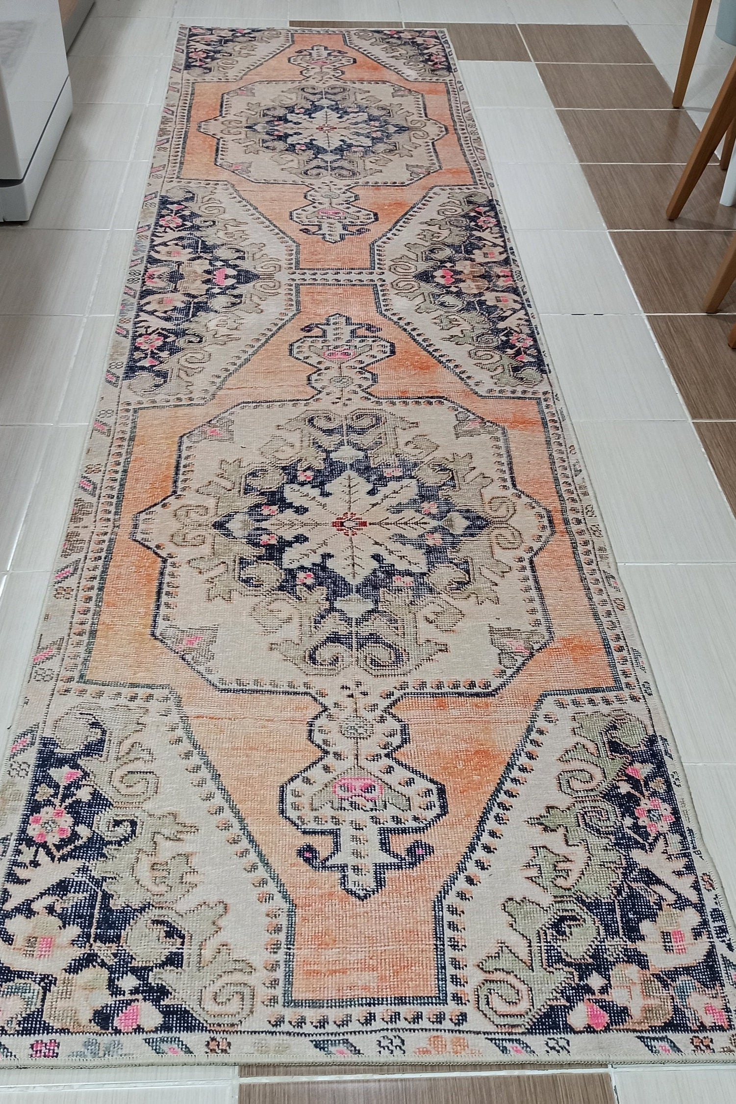 Varo Turkish Blush Orange Beige Runner Rug