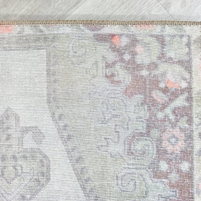 Vera Rug Neutral Turkish Gray Pastel Muted Green Ivory Rug
