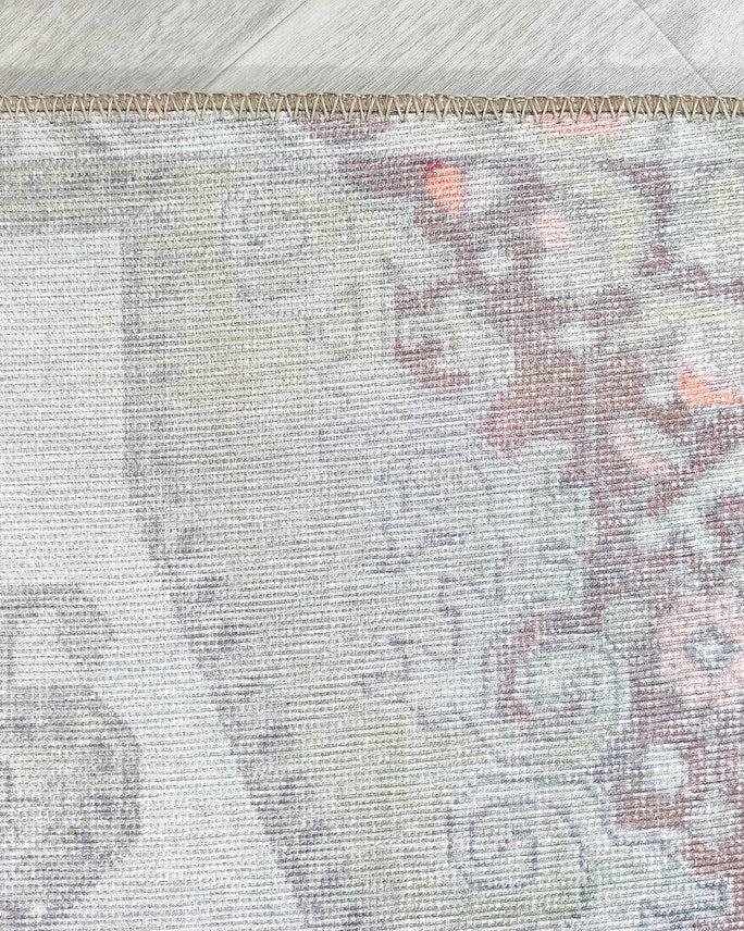 Vera Rug Neutral Turkish Gray Pastel Muted Green Ivory Rug