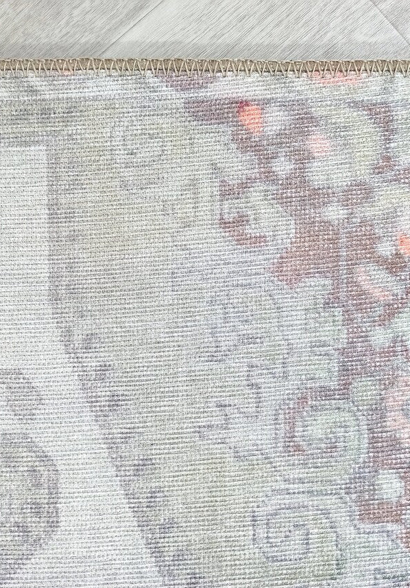Vera Rug Neutral Turkish Gray Pastel Muted Green Ivory Rug