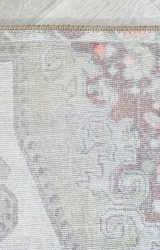 Vera Rug Neutral Turkish Gray Pastel Muted Green Ivory Rug