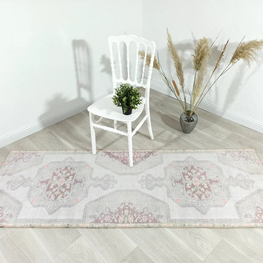 Vera Rug Neutral Turkish Gray Pastel Muted Green Ivory Rug