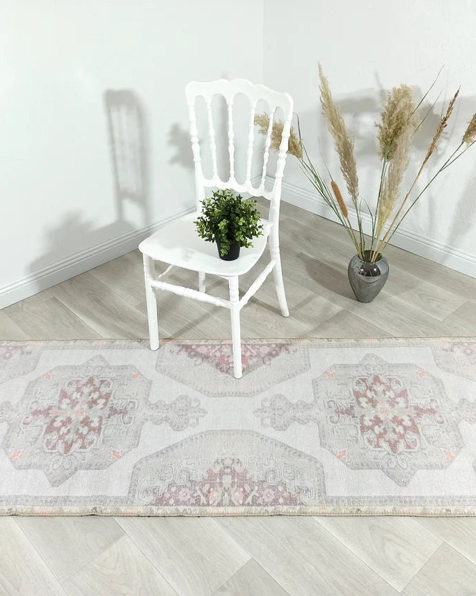 Vera Rug Neutral Turkish Gray Pastel Muted Green Ivory Rug