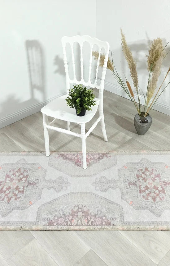 Vera Rug Neutral Turkish Gray Pastel Muted Green Ivory Rug