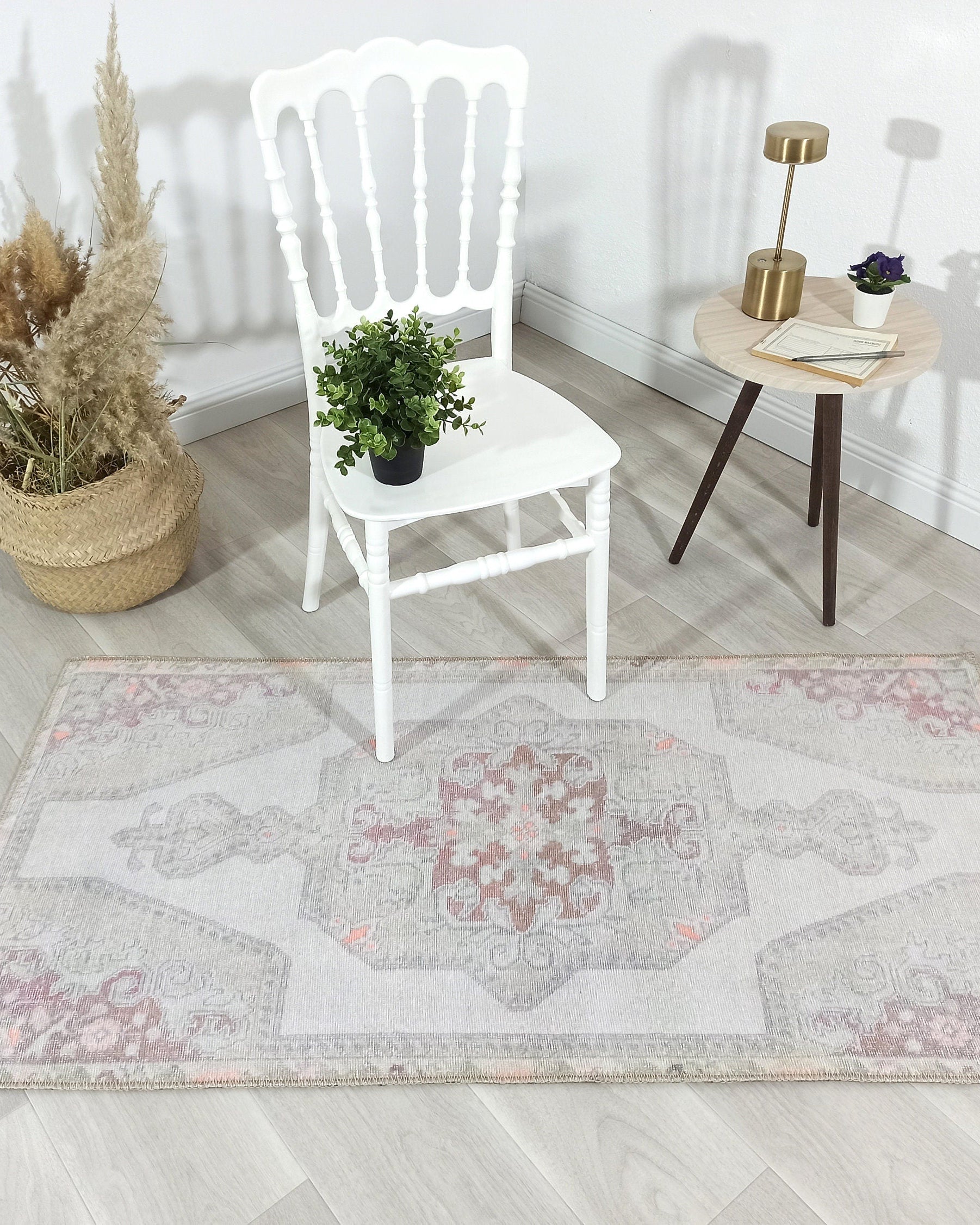 Vera Rug Neutral Turkish Gray Pastel Muted Green Ivory Rug