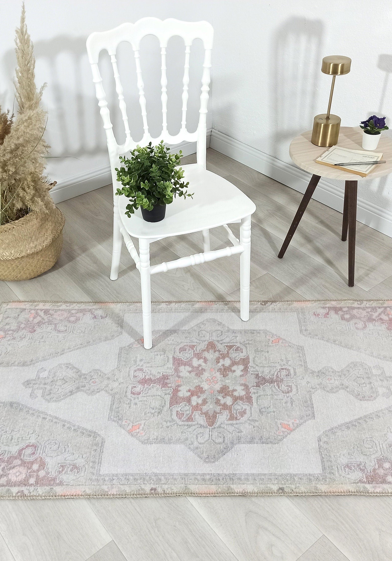 Vera Rug Neutral Turkish Gray Pastel Muted Green Ivory Rug