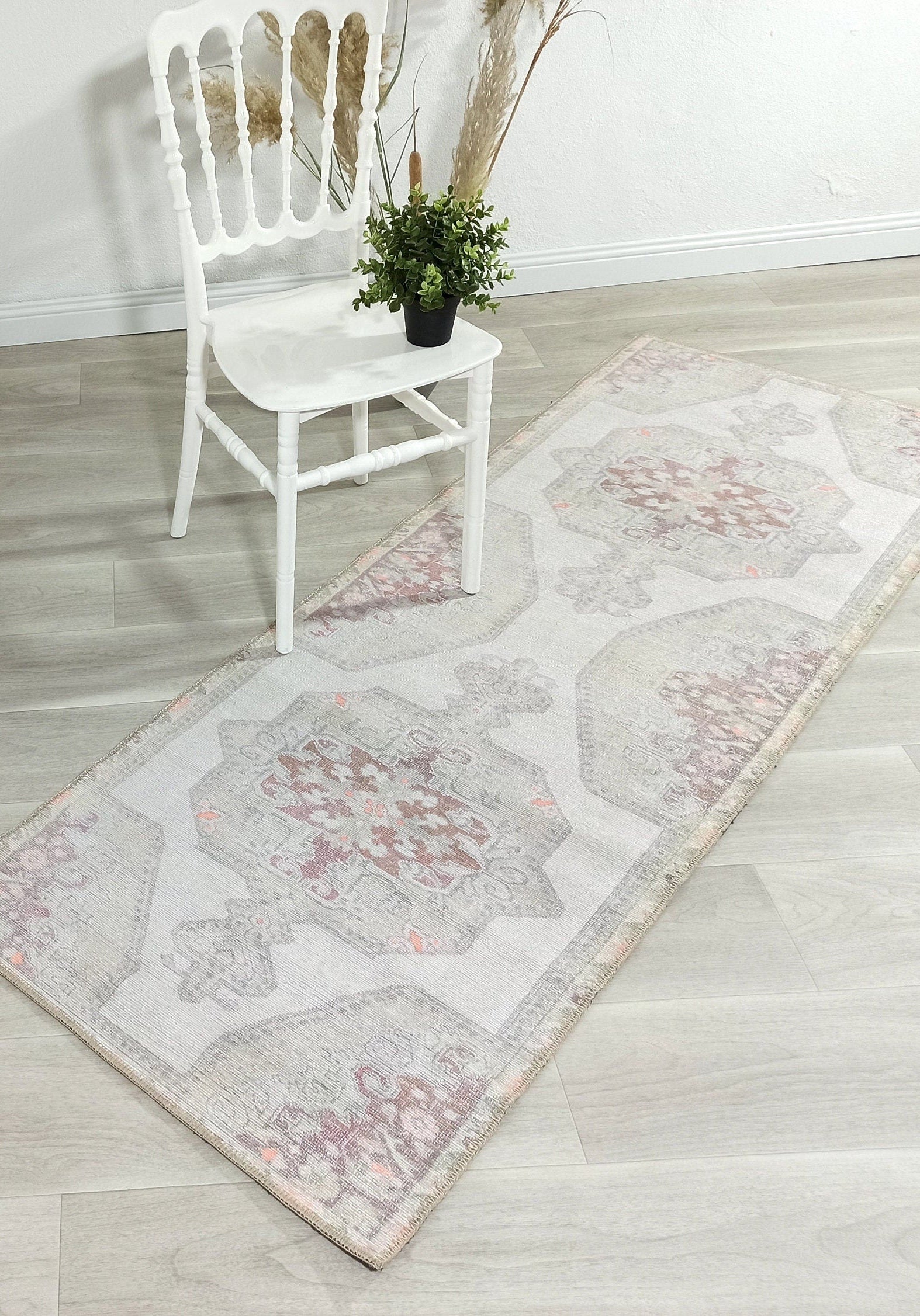 Vera Rug Neutral Turkish Gray Pastel Muted Green Ivory Rug