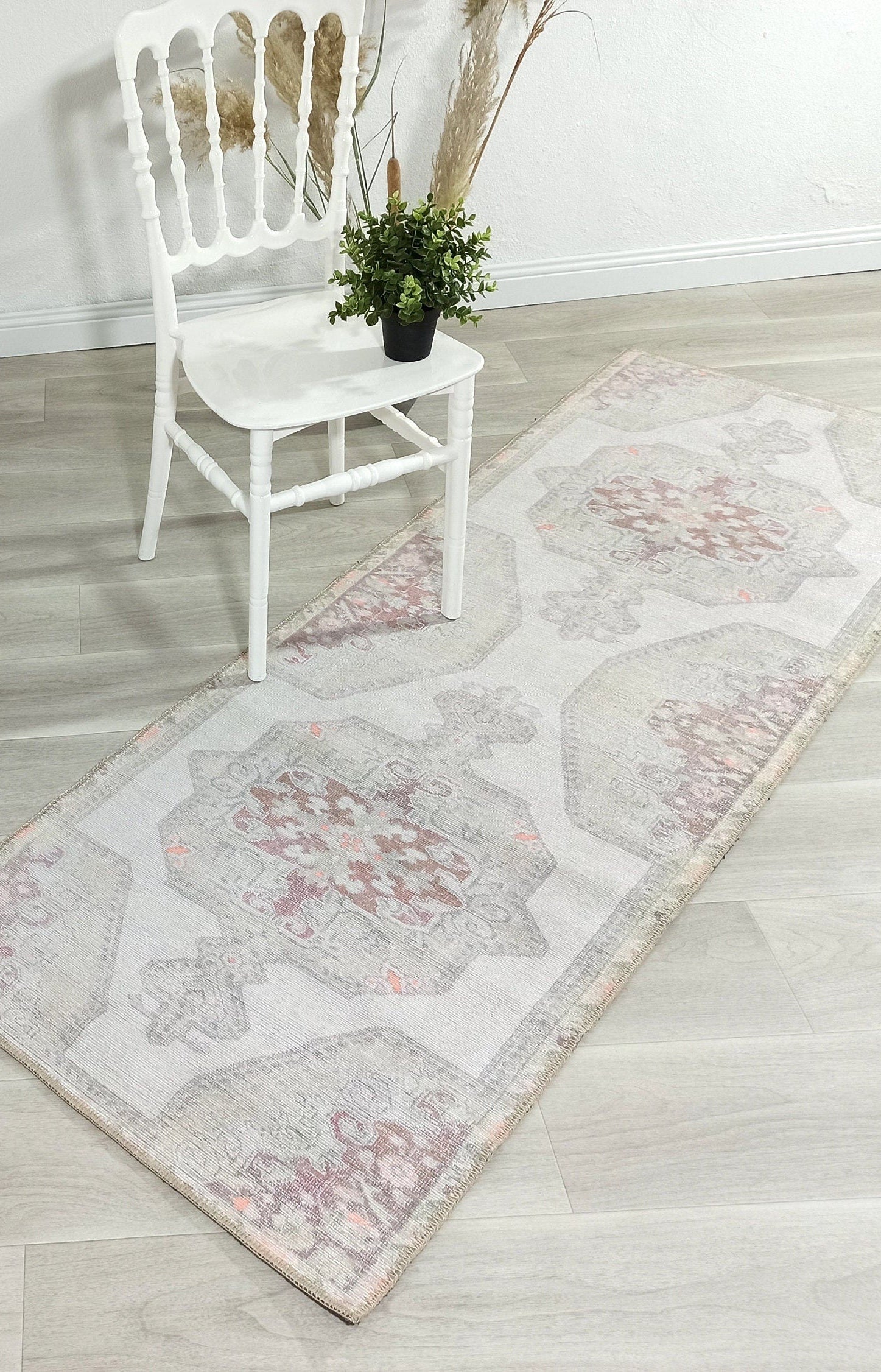 Vera Rug Neutral Turkish Gray Pastel Muted Green Ivory Rug