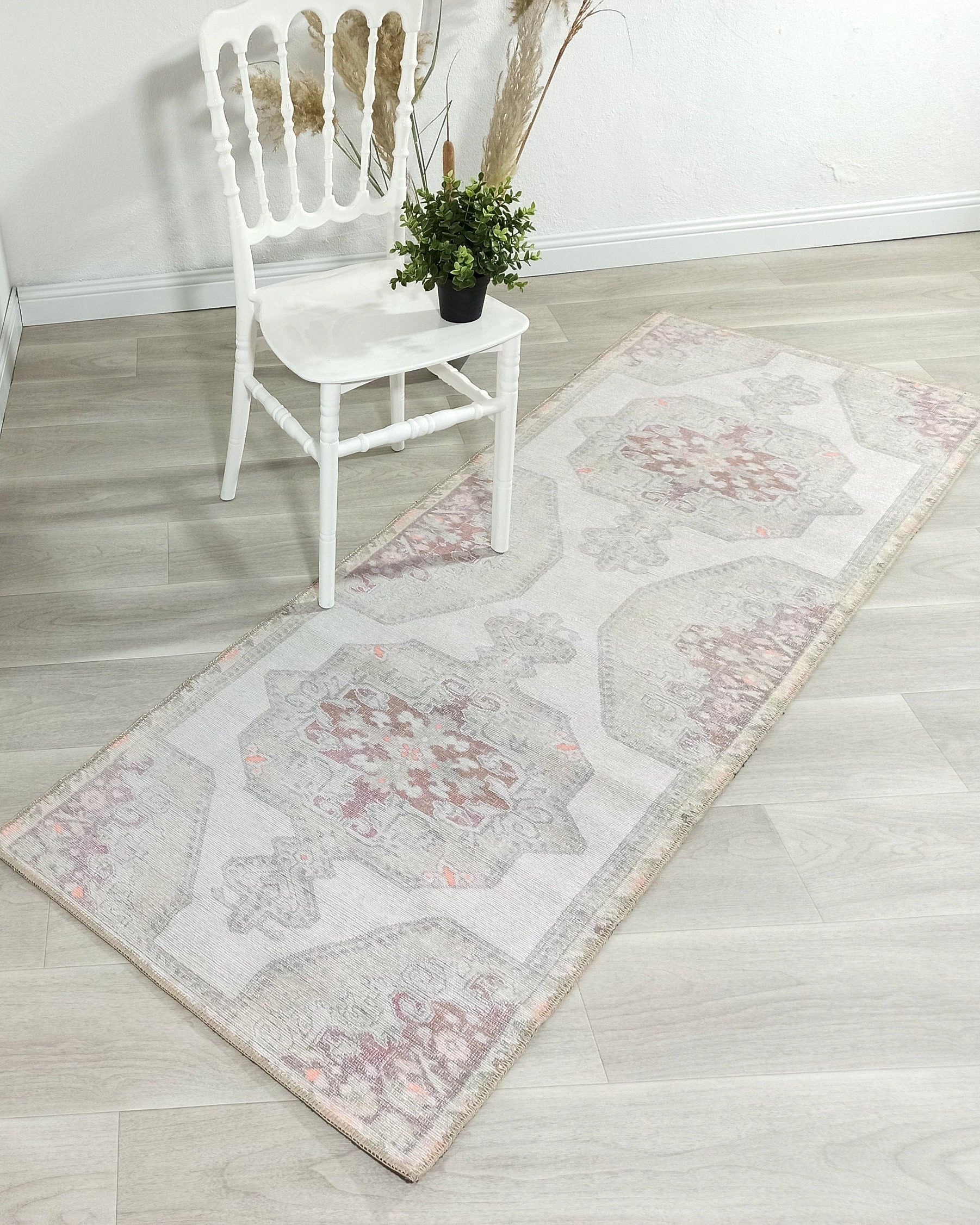 Vera Rug Neutral Turkish Gray Pastel Muted Green Ivory Rug