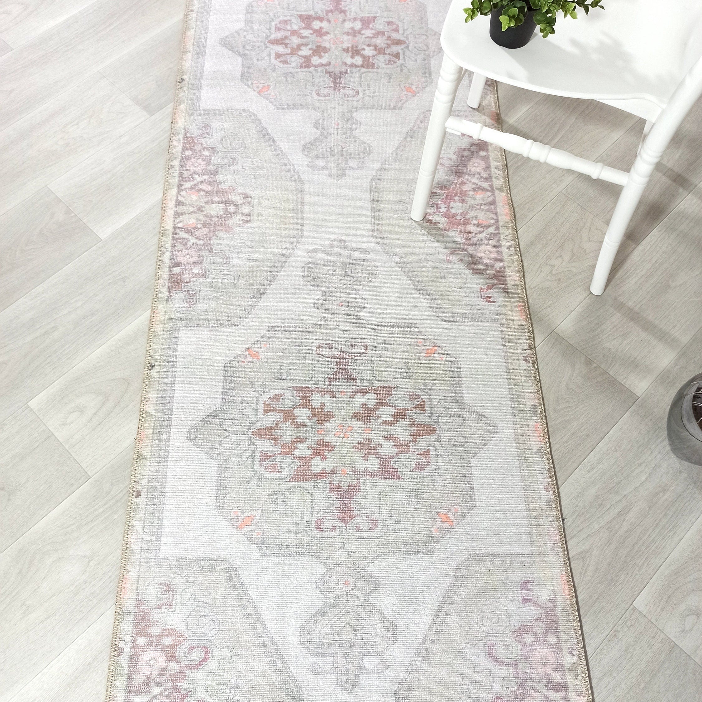 Vera Rug Neutral Turkish Gray Pastel Muted Green Ivory Rug