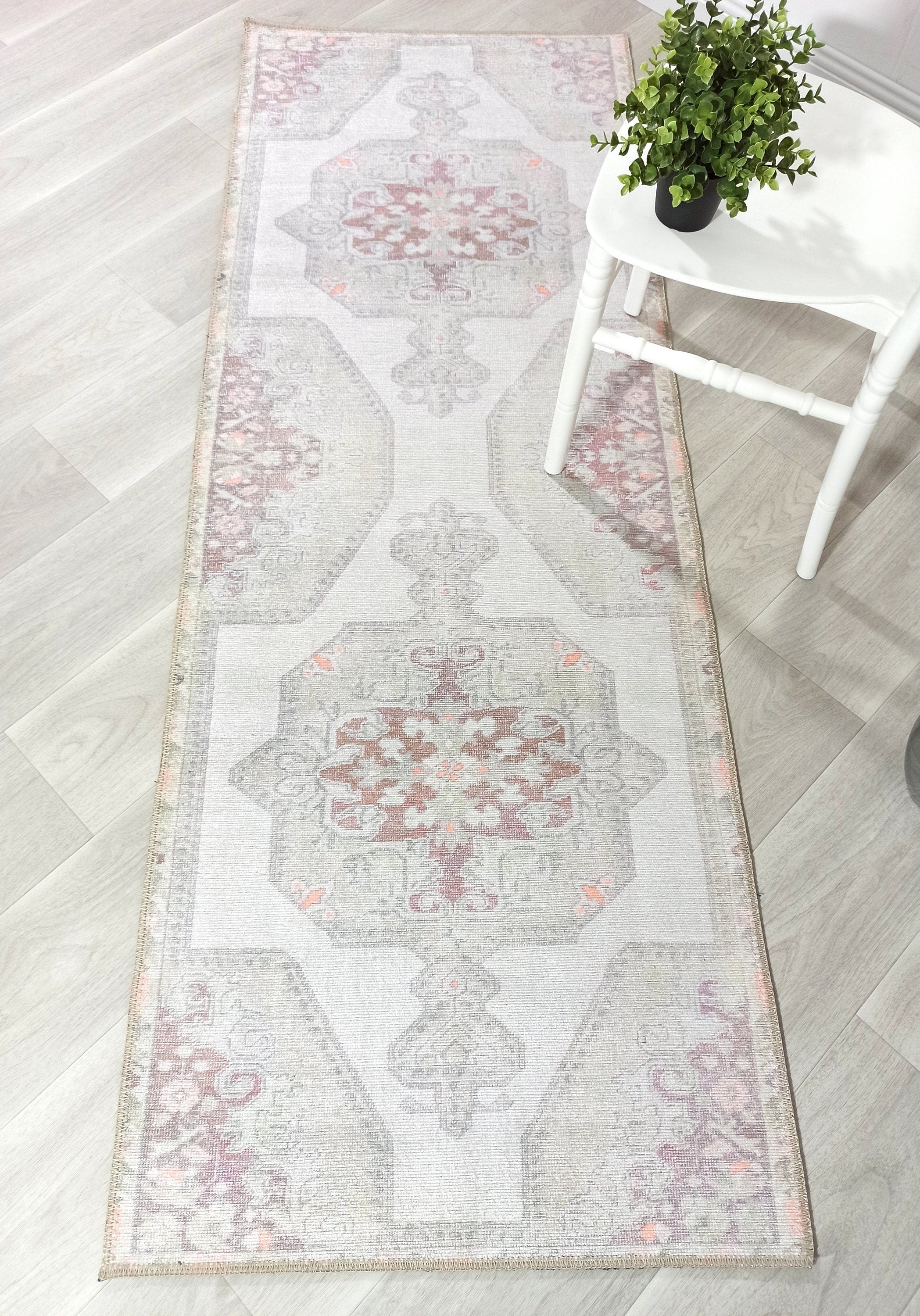 Vera Rug Neutral Turkish Gray Pastel Muted Green Ivory Rug