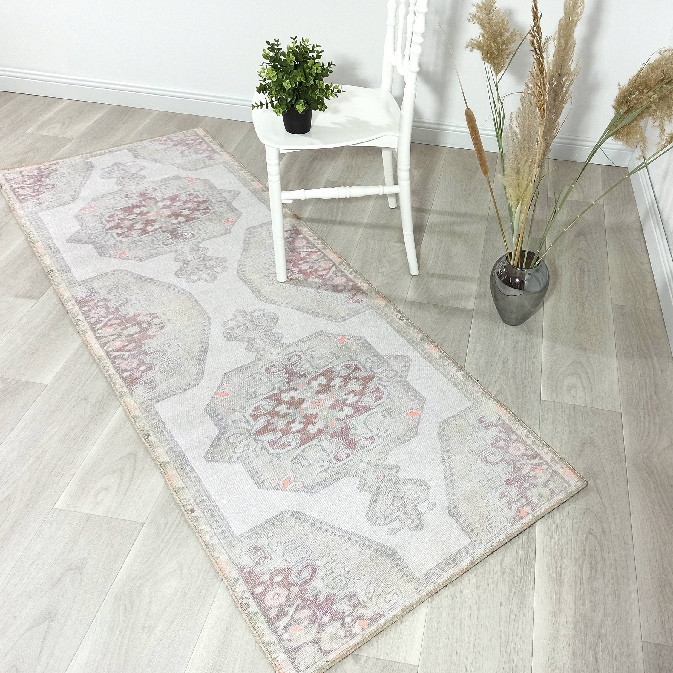 Vera Rug Neutral Turkish Gray Pastel Muted Green Ivory Rug